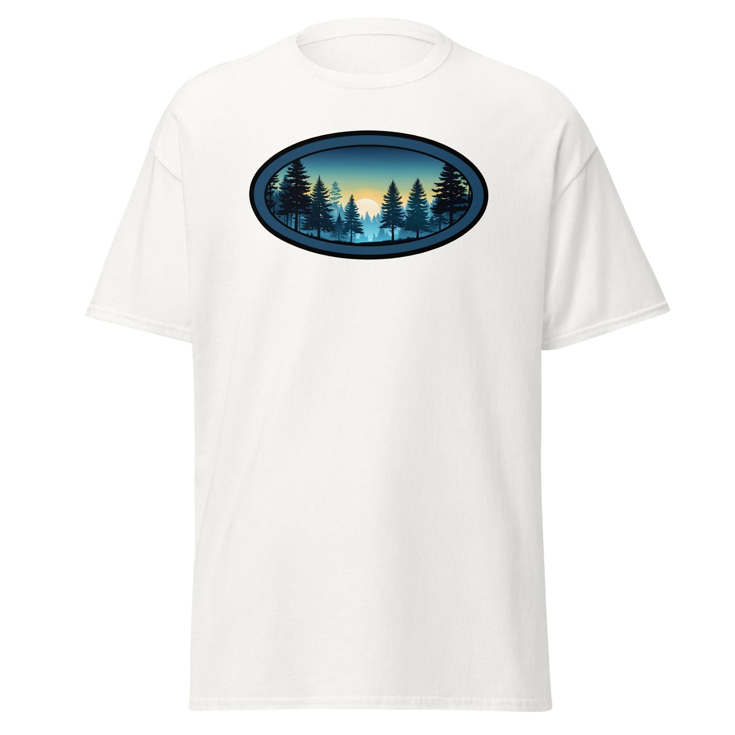 Sunset Forest Oval Men's (Unisex) Classic Tee - Men's Shirts - Discovery Co.