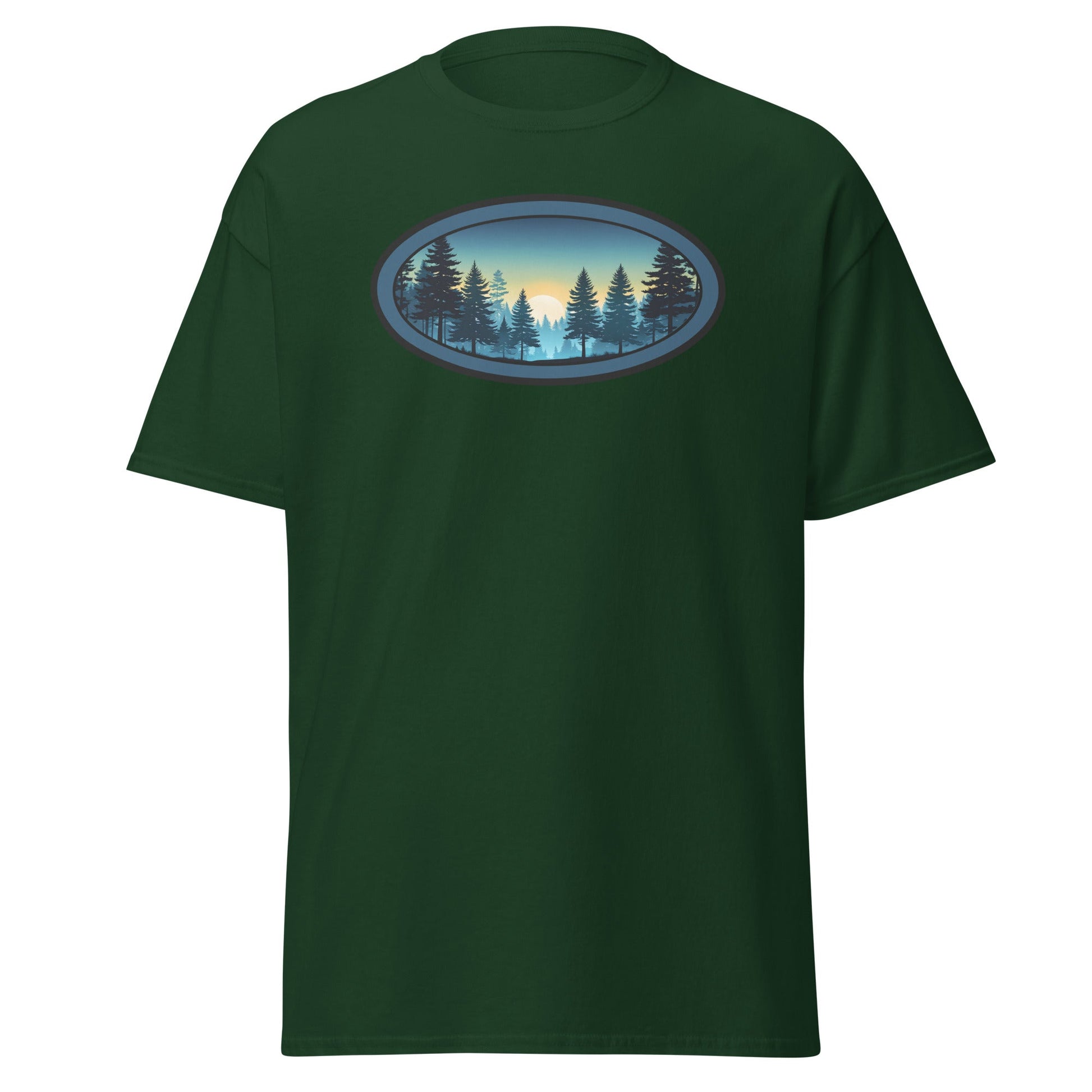 Sunset Forest Oval Men's (Unisex) Classic Tee - Men's Shirts - Discovery Co.
