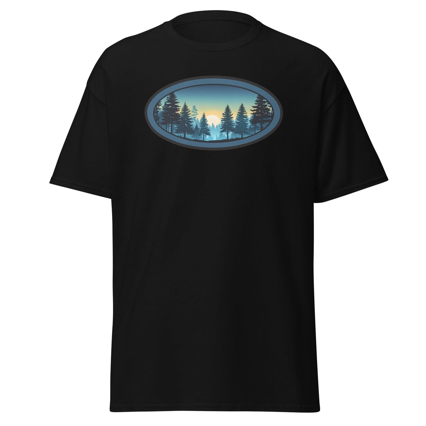 Sunset Forest Oval Men's (Unisex) Classic Tee - Men's Shirts - Discovery Co.