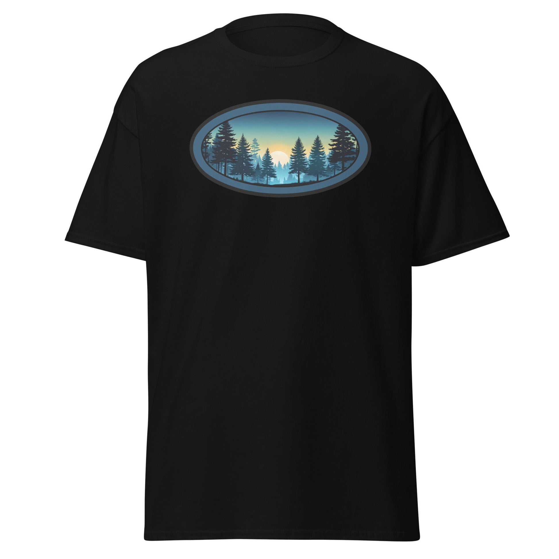 Sunset Forest Oval Men's (Unisex) Classic Tee - Men's Shirts - Discovery Co.