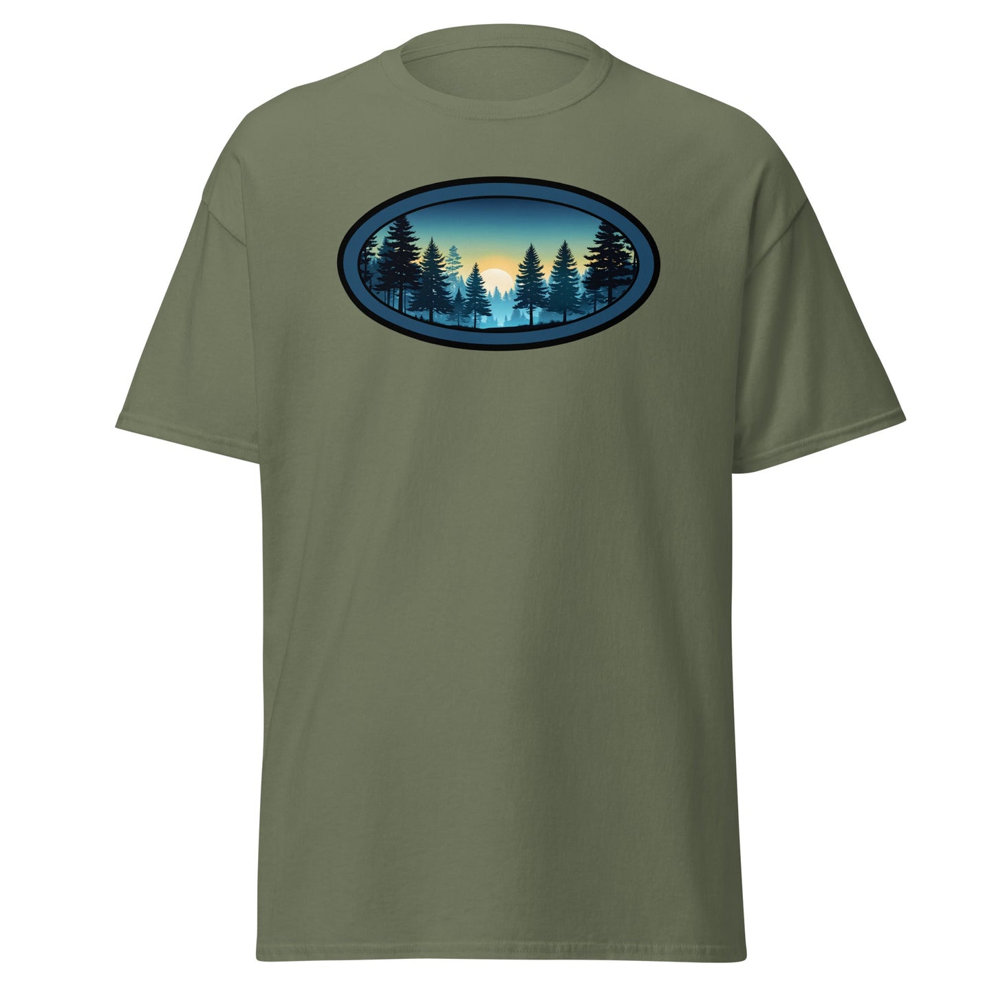 Sunset Forest Oval Men's (Unisex) Classic Tee - Men's Shirts - Discovery Co.