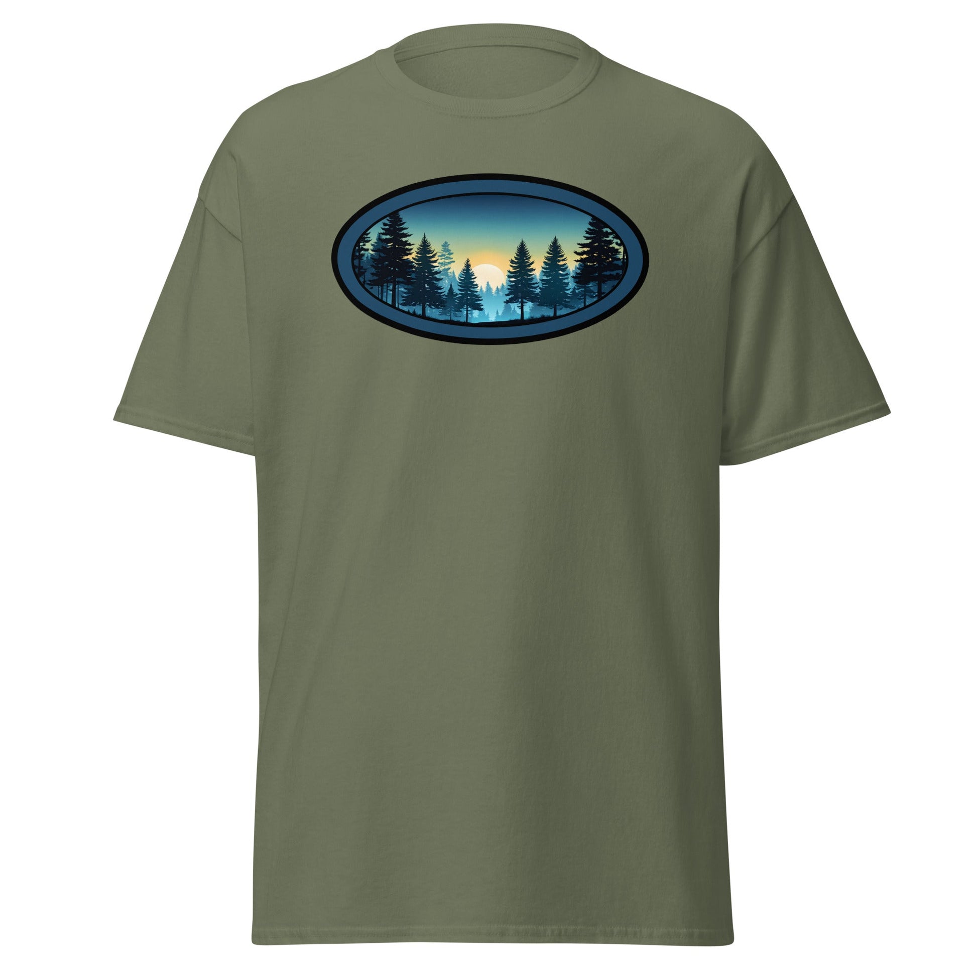 Sunset Forest Oval Men's (Unisex) Classic Tee - Men's Shirts - Discovery Co.