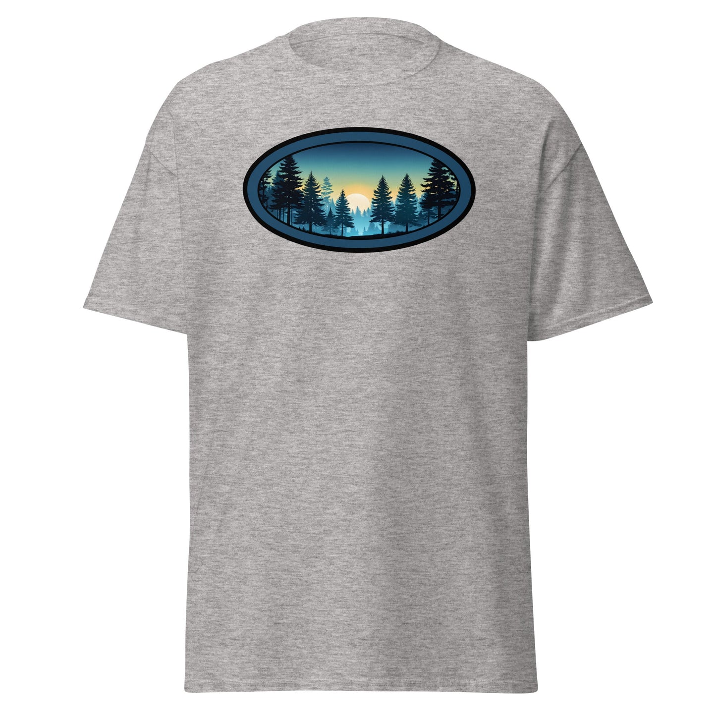 Sunset Forest Oval Men's (Unisex) Classic Tee - Men's Shirts - Discovery Co.