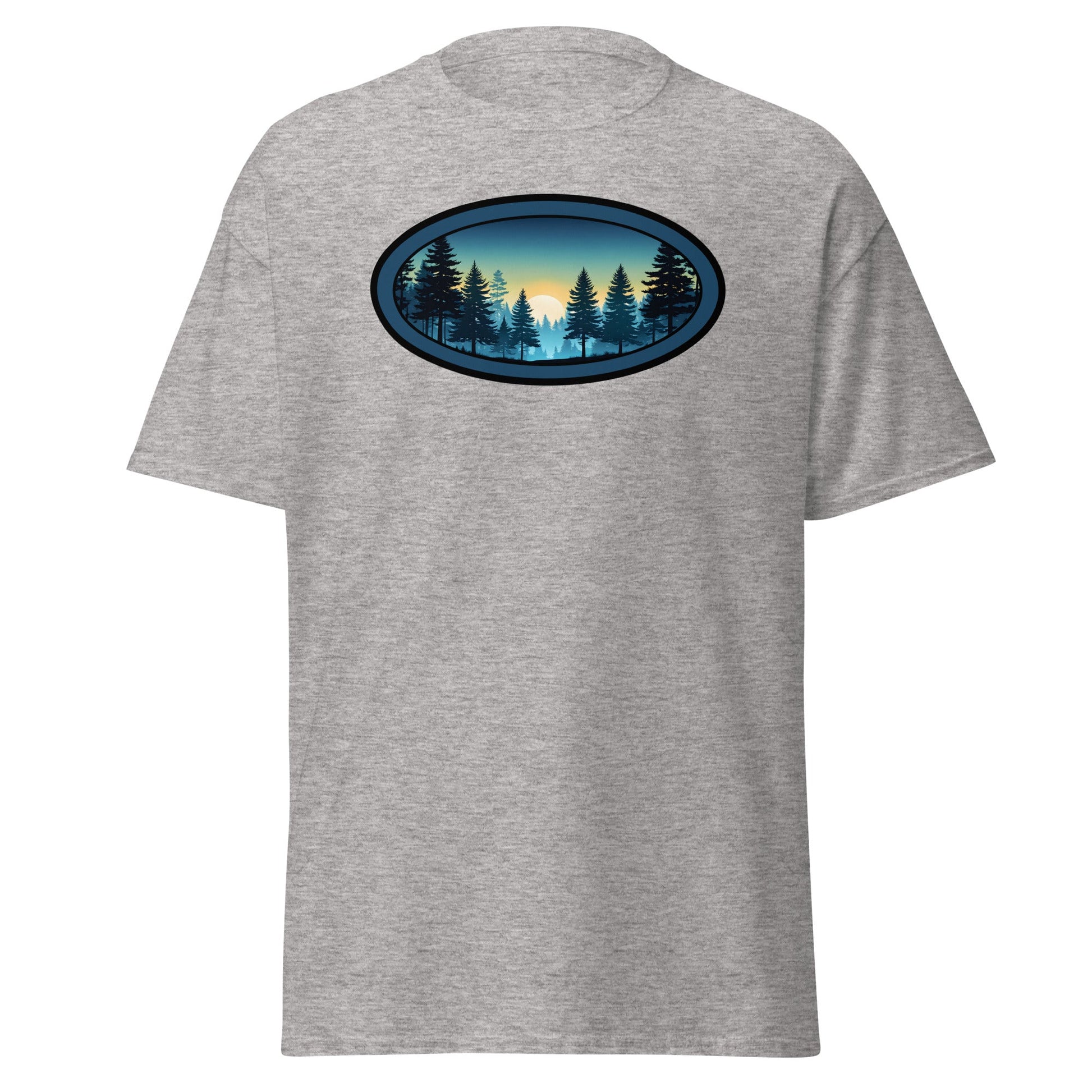 Sunset Forest Oval Men's (Unisex) Classic Tee - Men's Shirts - Discovery Co.