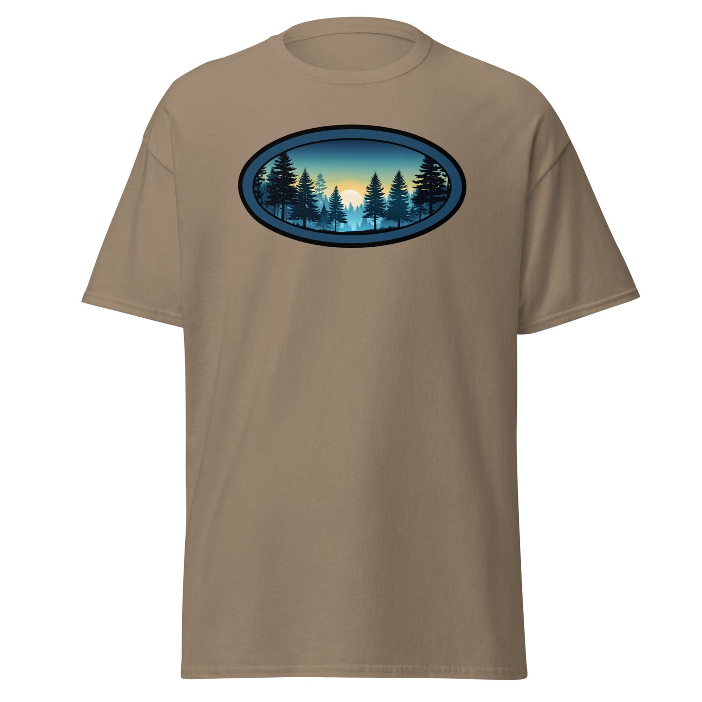 Sunset Forest Oval Men's (Unisex) Classic Tee - Men's Shirts - Discovery Co.