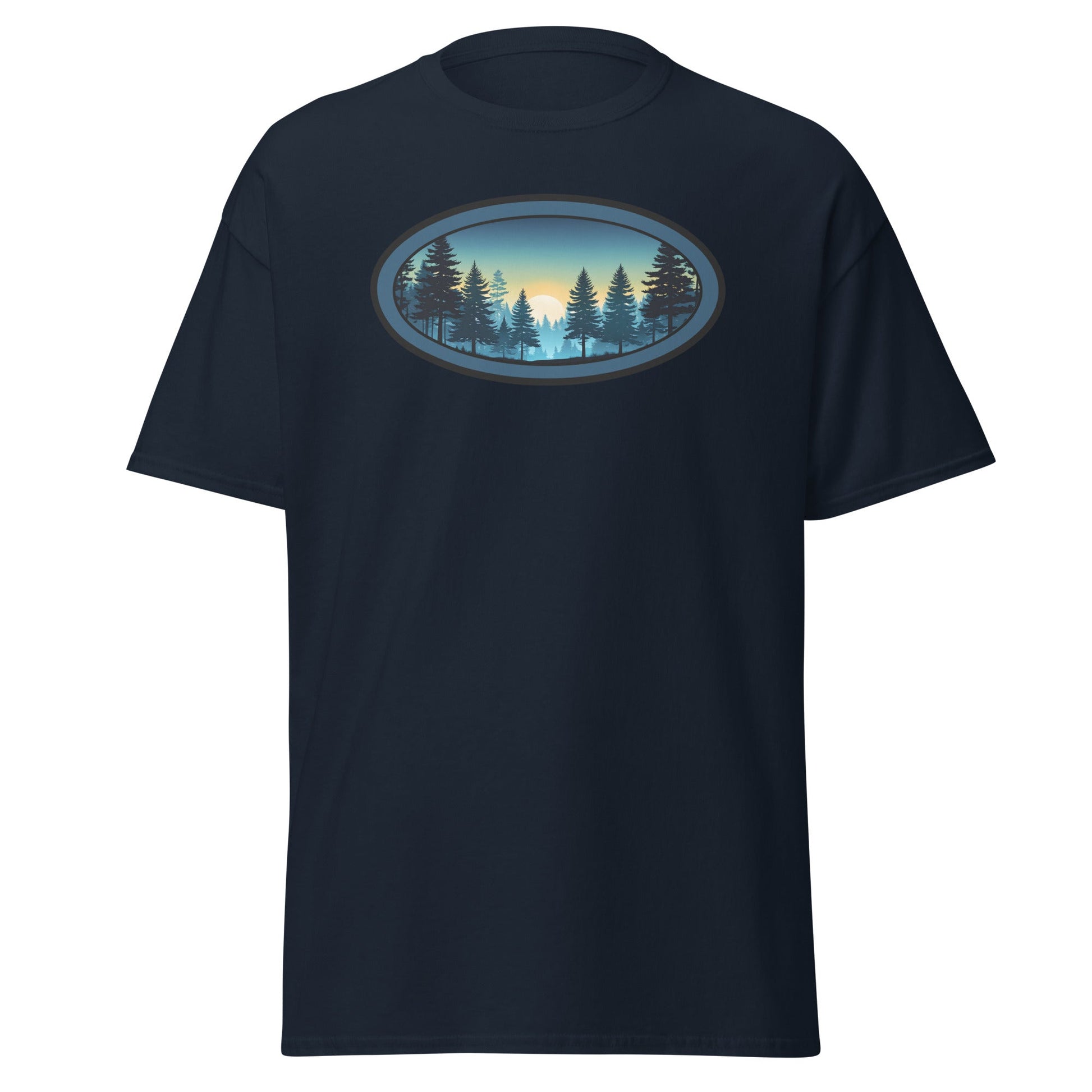 Sunset Forest Oval Men's (Unisex) Classic Tee - Men's Shirts - Discovery Co.