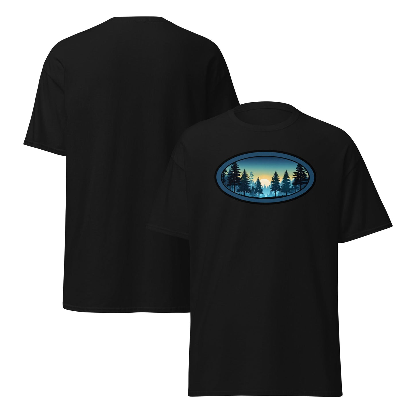 Sunset Forest Oval Men's (Unisex) Classic Tee - Men's Shirts - Discovery Co.