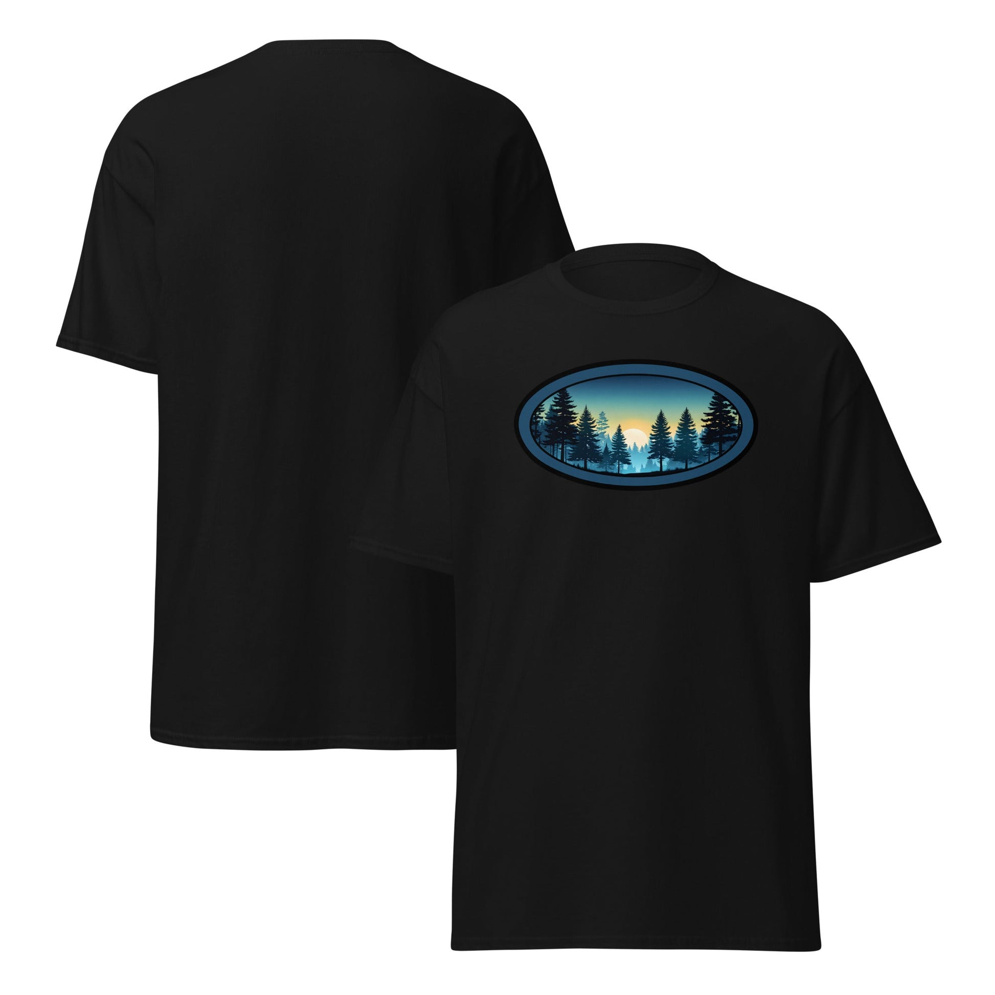 Sunset Forest Oval Men's (Unisex) Classic Tee - Men's Shirts - Discovery Co.