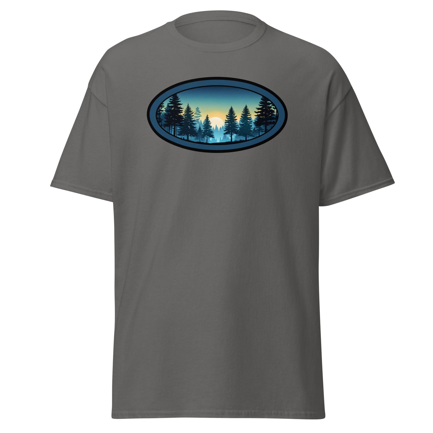 Sunset Forest Oval Men's (Unisex) Classic Tee - Men's Shirts - Discovery Co.