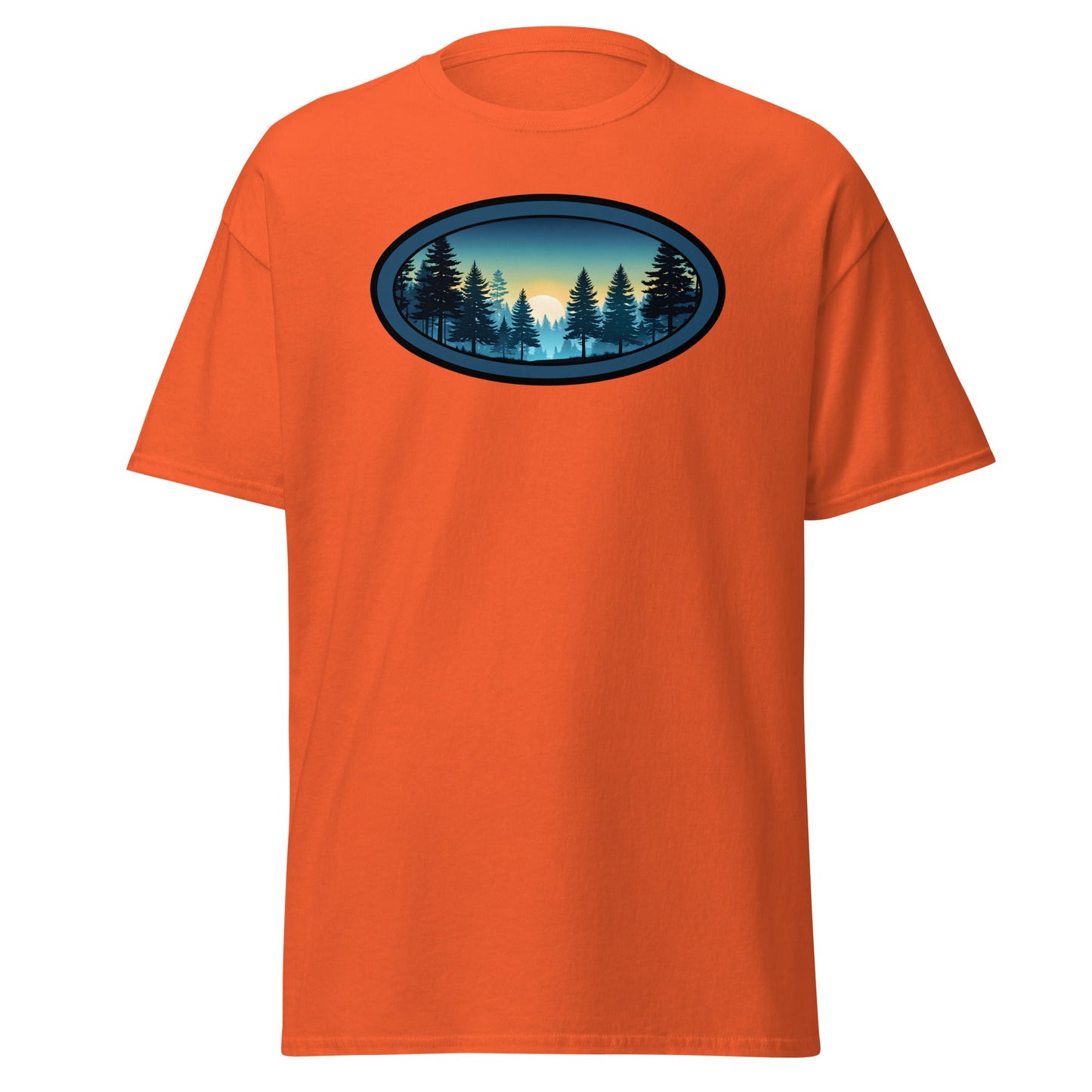 Sunset Forest Oval Men's (Unisex) Classic Tee - Men's Shirts - Discovery Co.