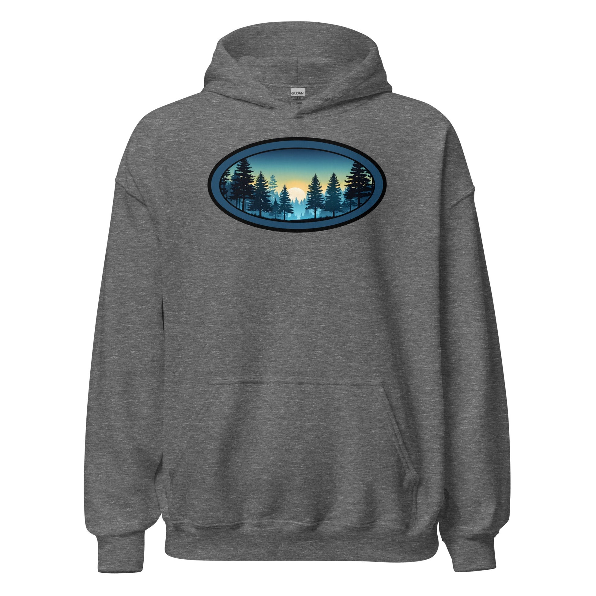 Sunset Forest Oval Men's (Unisex) Hoodie - Hoodies - Discovery Co.
