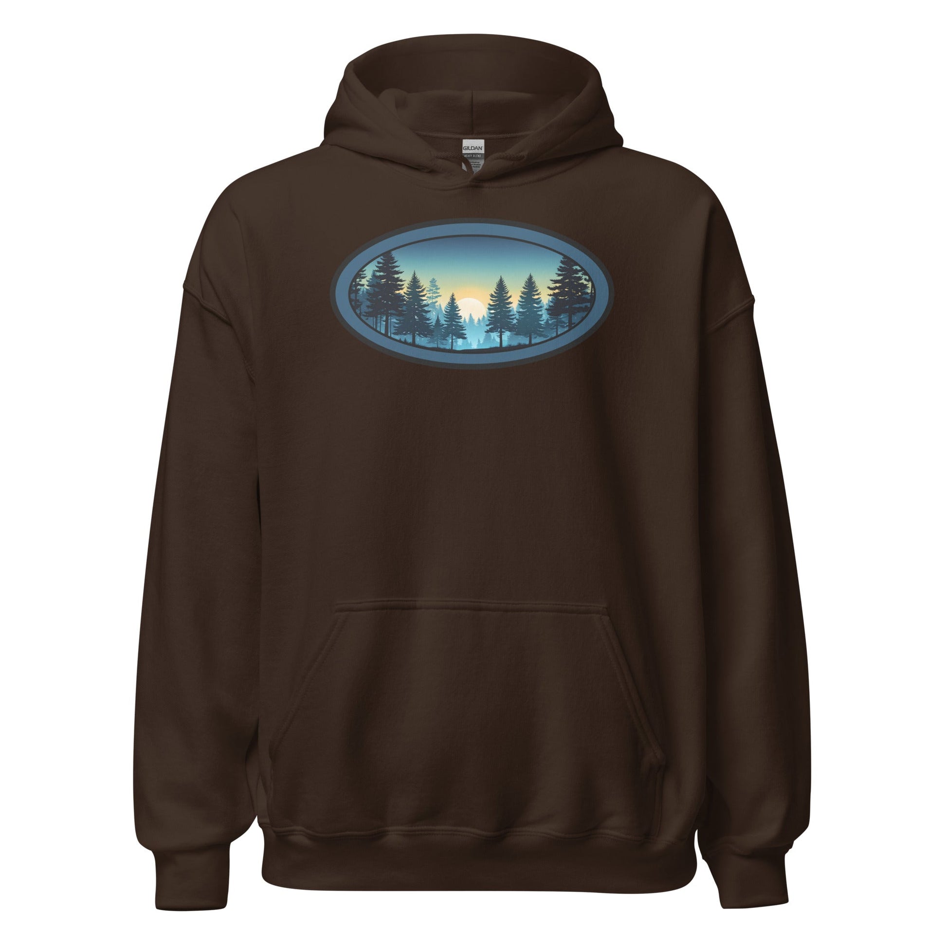 Sunset Forest Oval Men's (Unisex) Hoodie - Hoodies - Discovery Co.