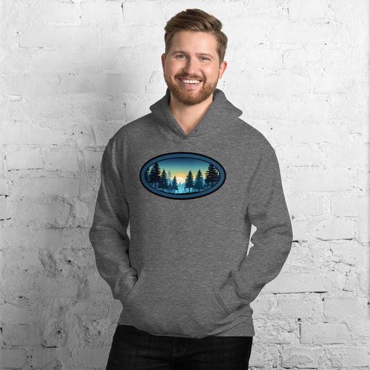 Sunset Forest Oval Men's (Unisex) Hoodie - Hoodies - Discovery Co.