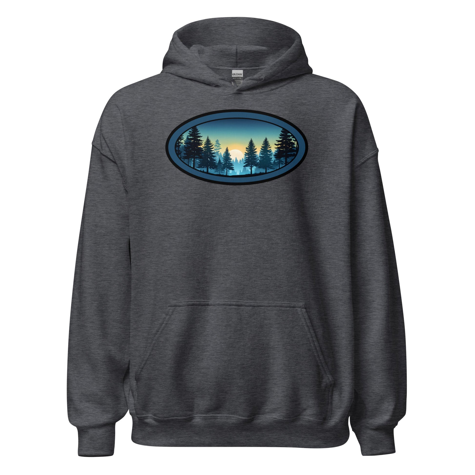 Sunset Forest Oval Men's (Unisex) Hoodie - Hoodies - Discovery Co.