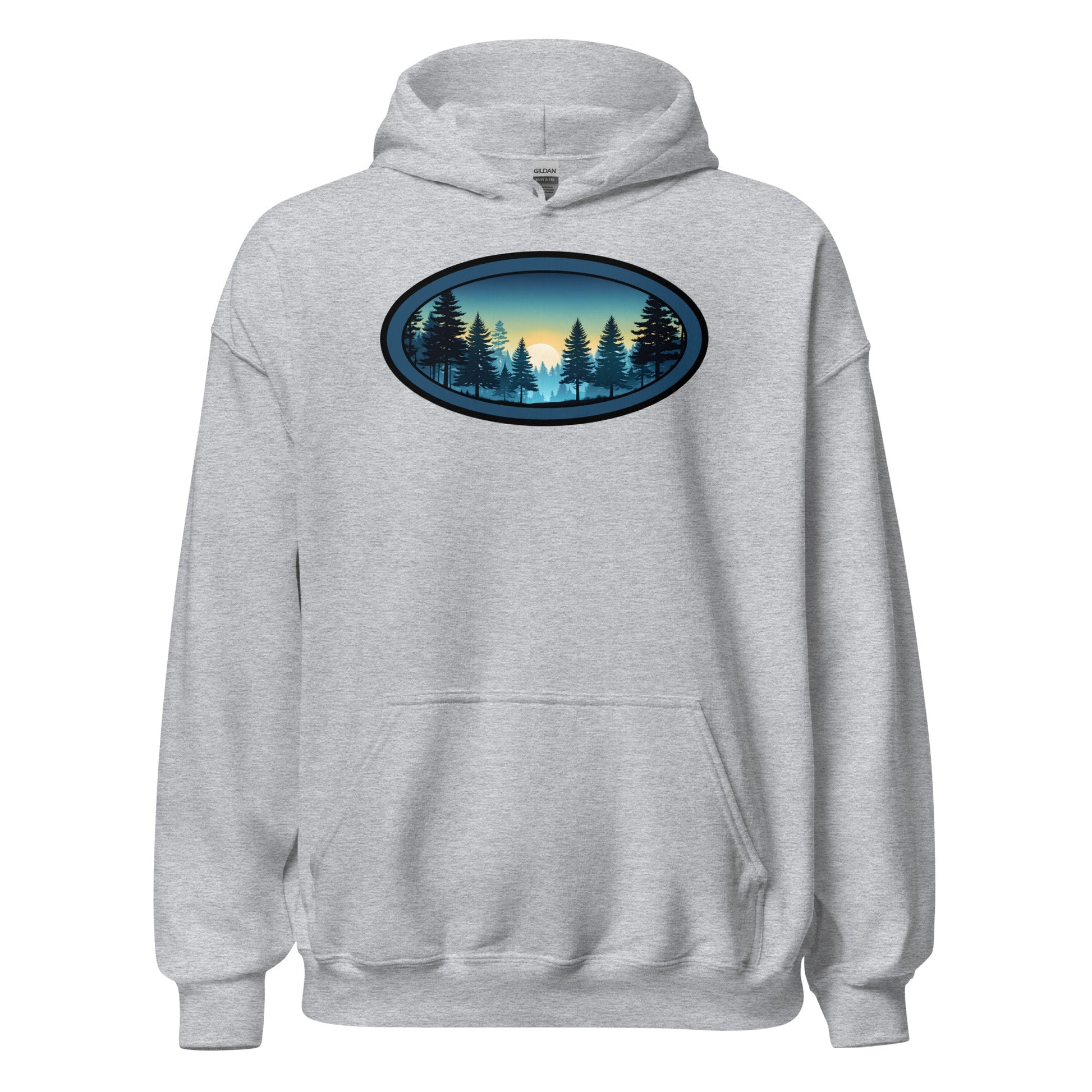 Sunset Forest Oval Men's (Unisex) Hoodie - Hoodies - Discovery Co.