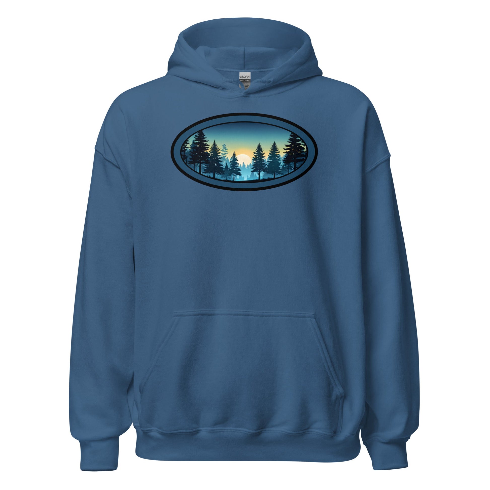 Sunset Forest Oval Men's (Unisex) Hoodie - Hoodies - Discovery Co.