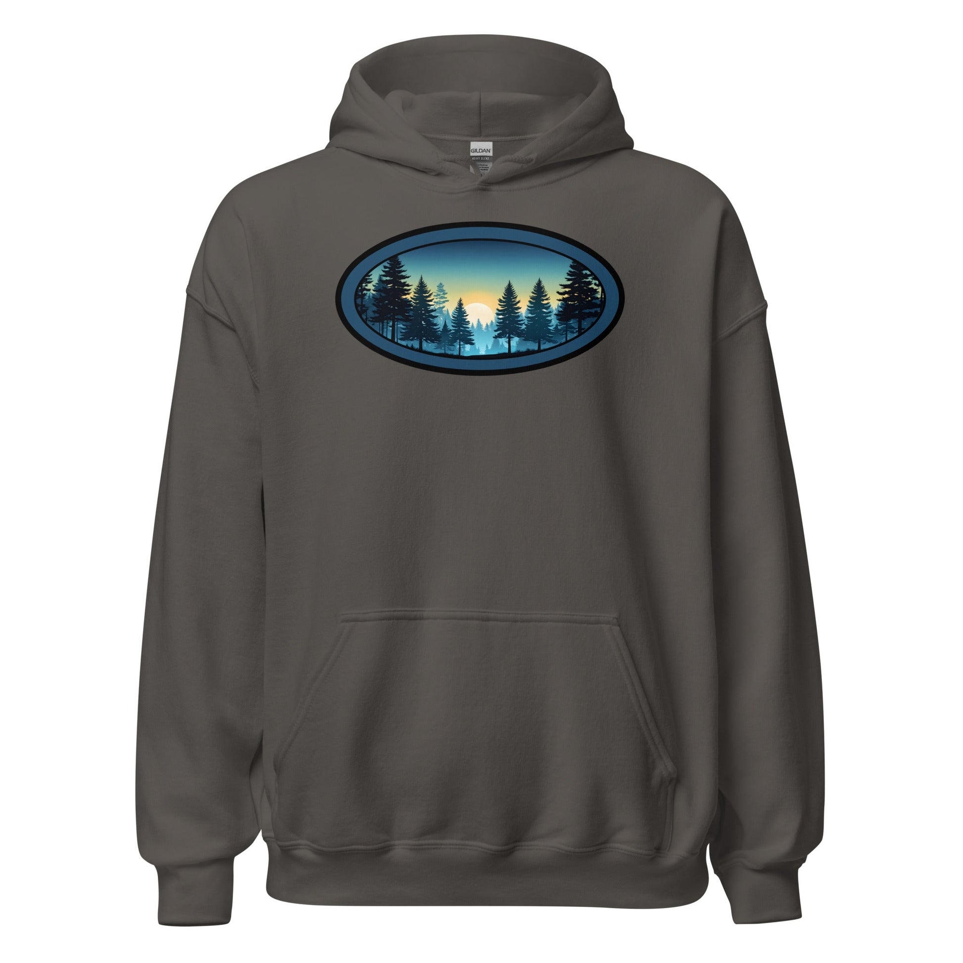 Sunset Forest Oval Men's (Unisex) Hoodie - Hoodies - Discovery Co.