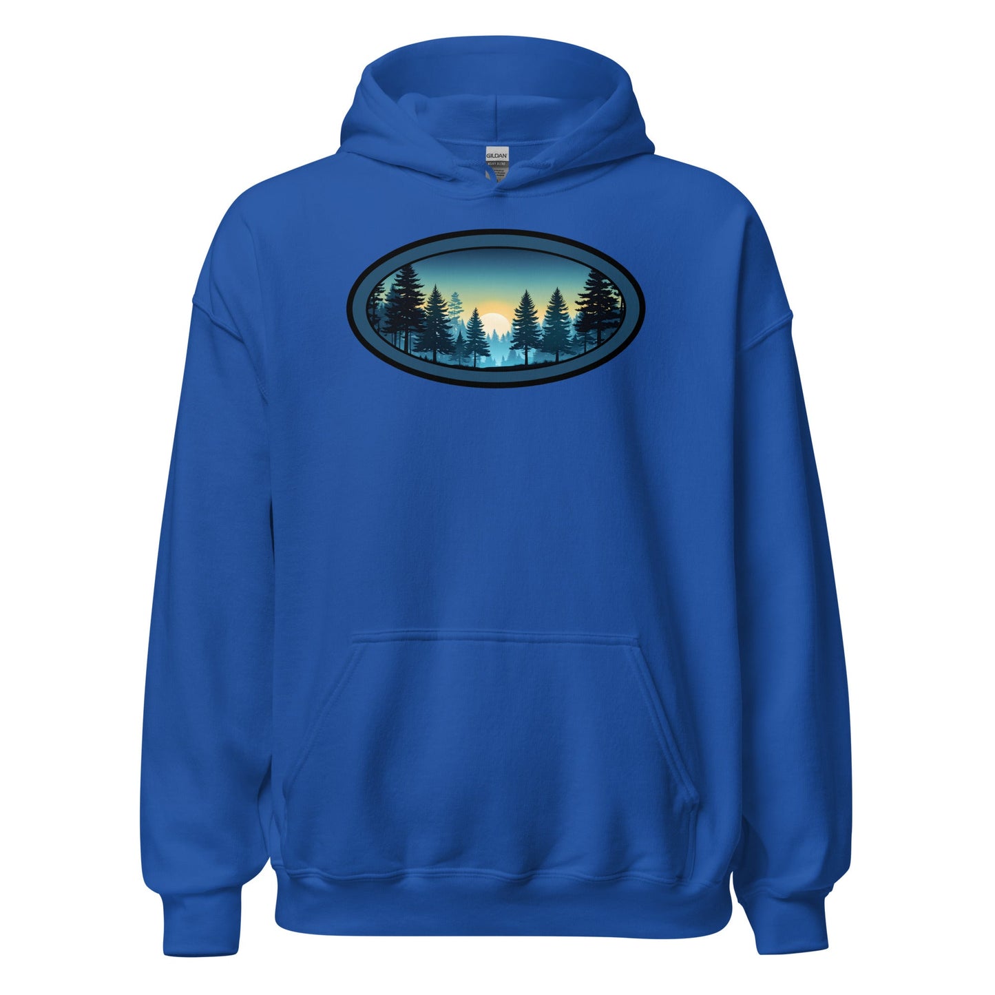 Sunset Forest Oval Men's (Unisex) Hoodie - Hoodies - Discovery Co.