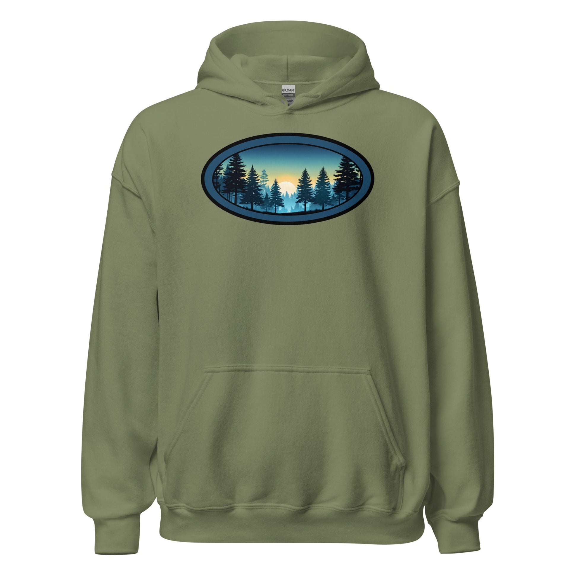 Sunset Forest Oval Men's (Unisex) Hoodie - Hoodies - Discovery Co.