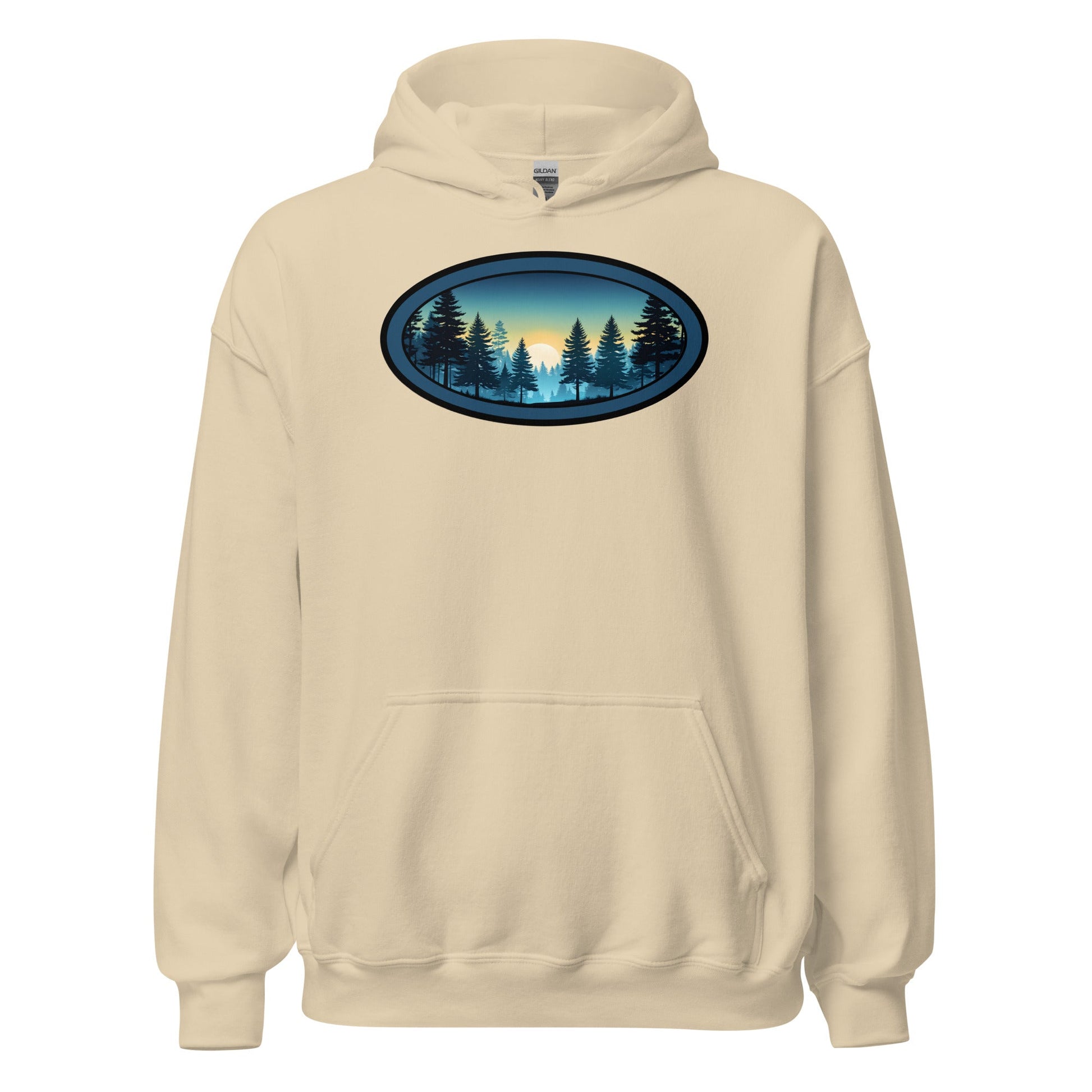 Sunset Forest Oval Men's (Unisex) Hoodie - Hoodies - Discovery Co.