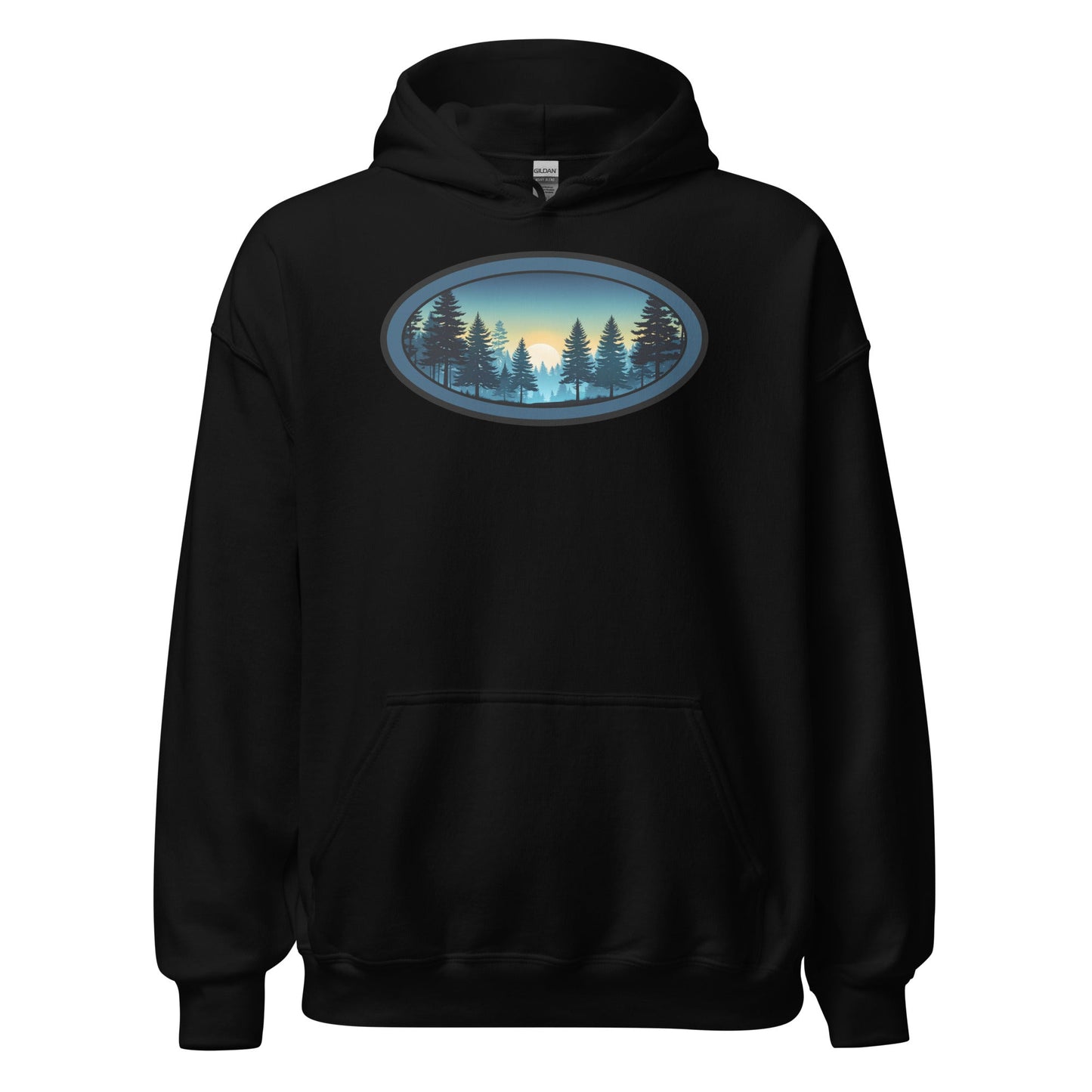 Sunset Forest Oval Men's (Unisex) Hoodie - Hoodies - Discovery Co.