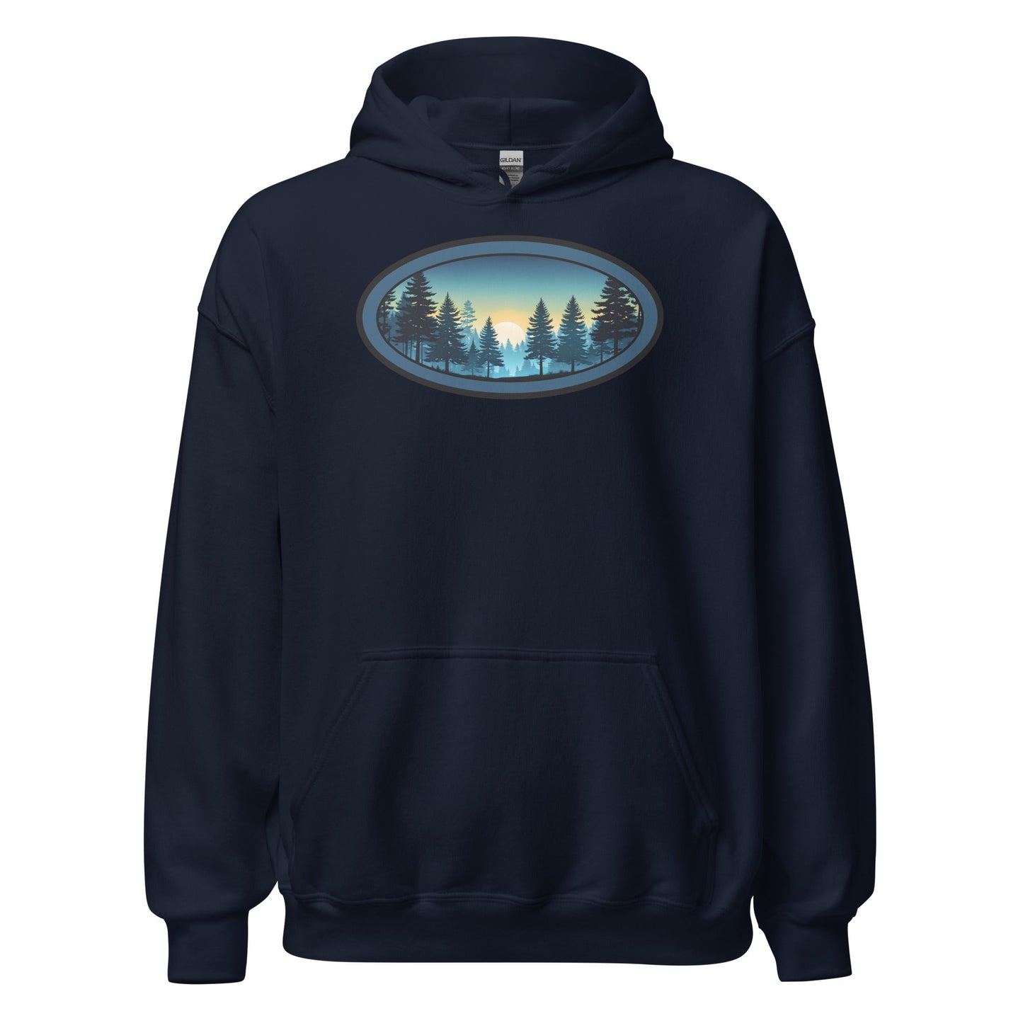Sunset Forest Oval Men's (Unisex) Hoodie - Hoodies - Discovery Co.
