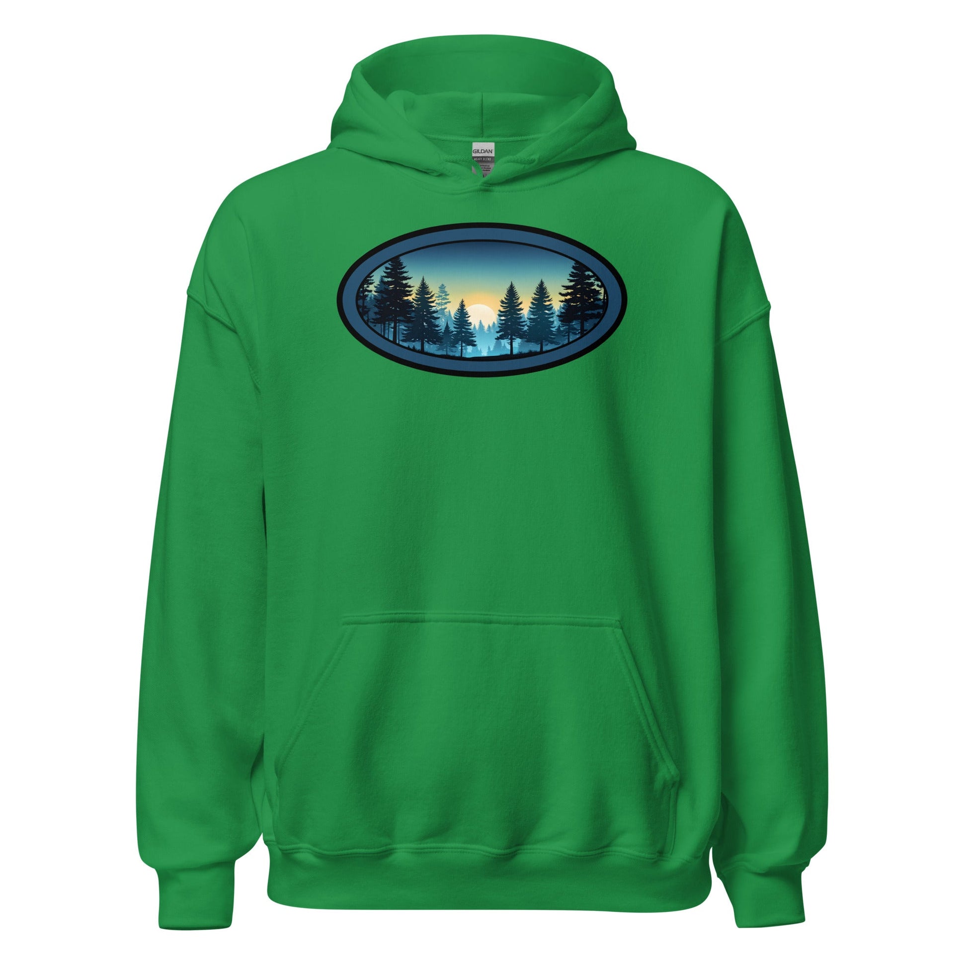Sunset Forest Oval Men's (Unisex) Hoodie - Hoodies - Discovery Co.