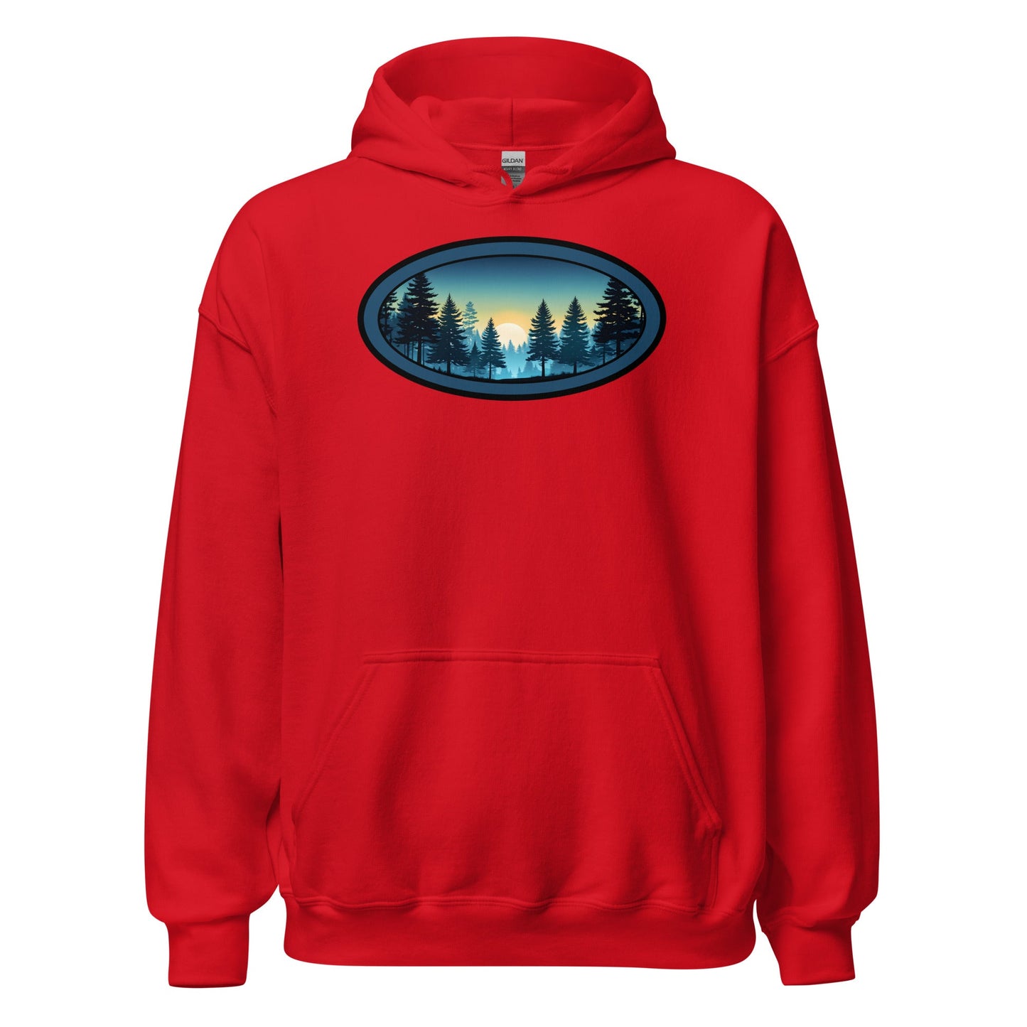 Sunset Forest Oval Men's (Unisex) Hoodie - Hoodies - Discovery Co.