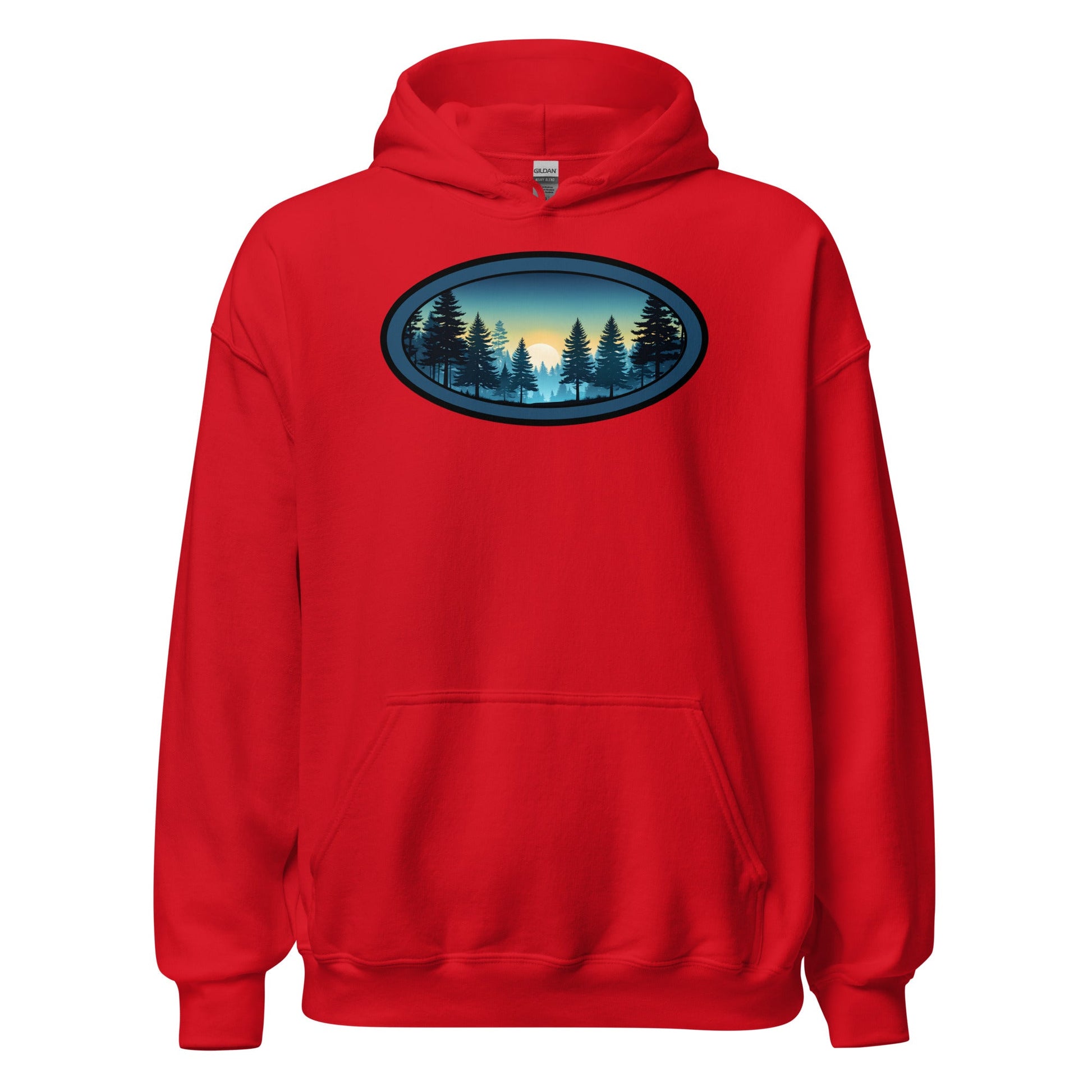 Sunset Forest Oval Men's (Unisex) Hoodie - Hoodies - Discovery Co.