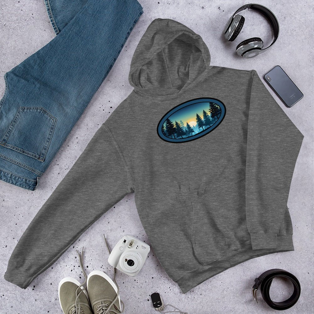 Sunset Forest Oval Men's (Unisex) Hoodie - Hoodies - Discovery Co.