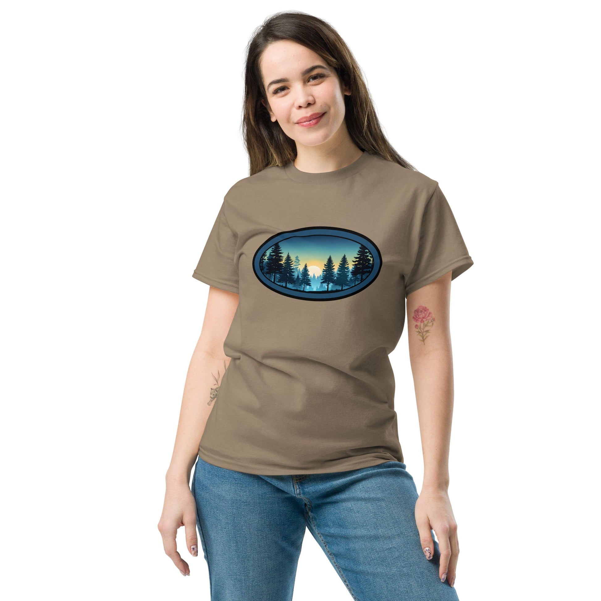 Sunset Forest Oval Women's Classic Tee - Women's Shirts - Discovery Co.