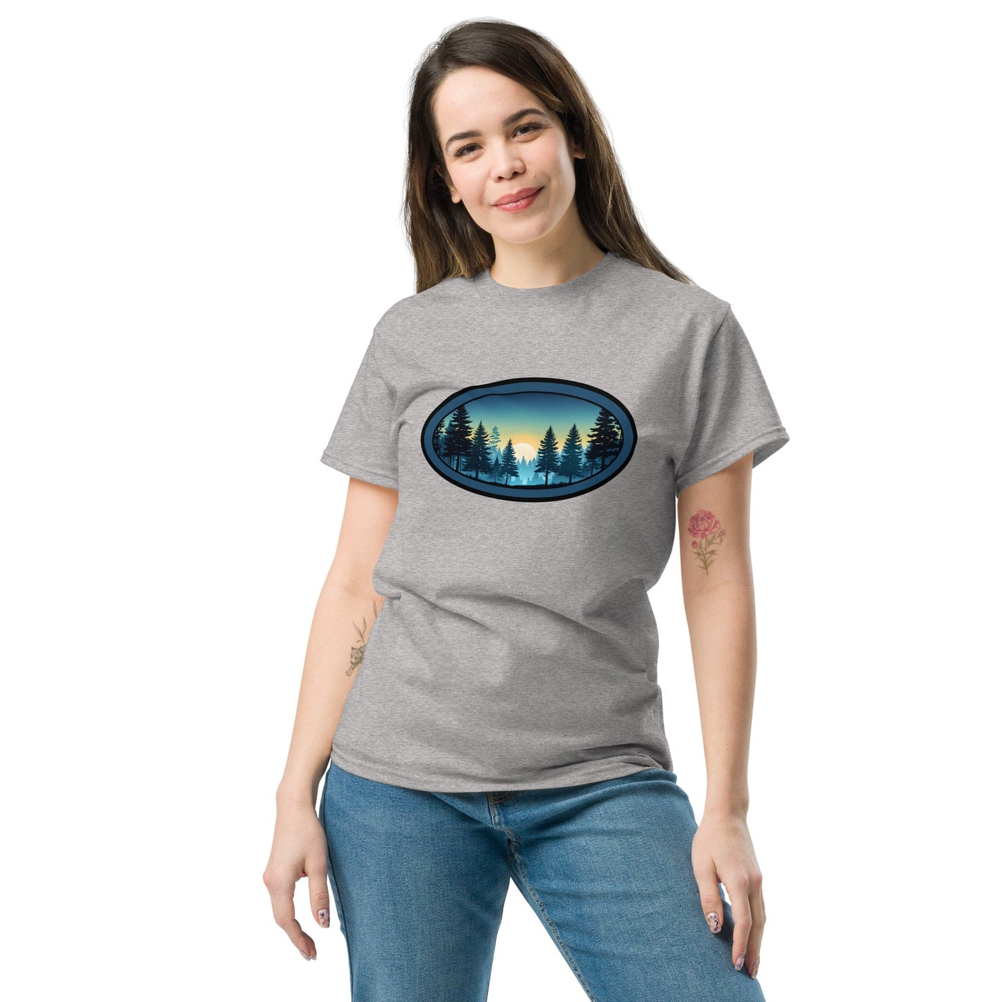 Sunset Forest Oval Women's Classic Tee - Women's Shirts - Discovery Co.