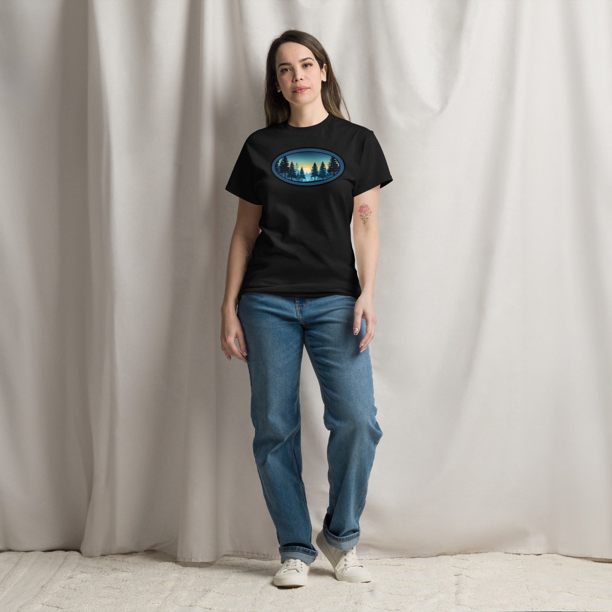 Sunset Forest Oval Women's (Unisex) Classic Tee - Women's Shirts - Discovery Co.