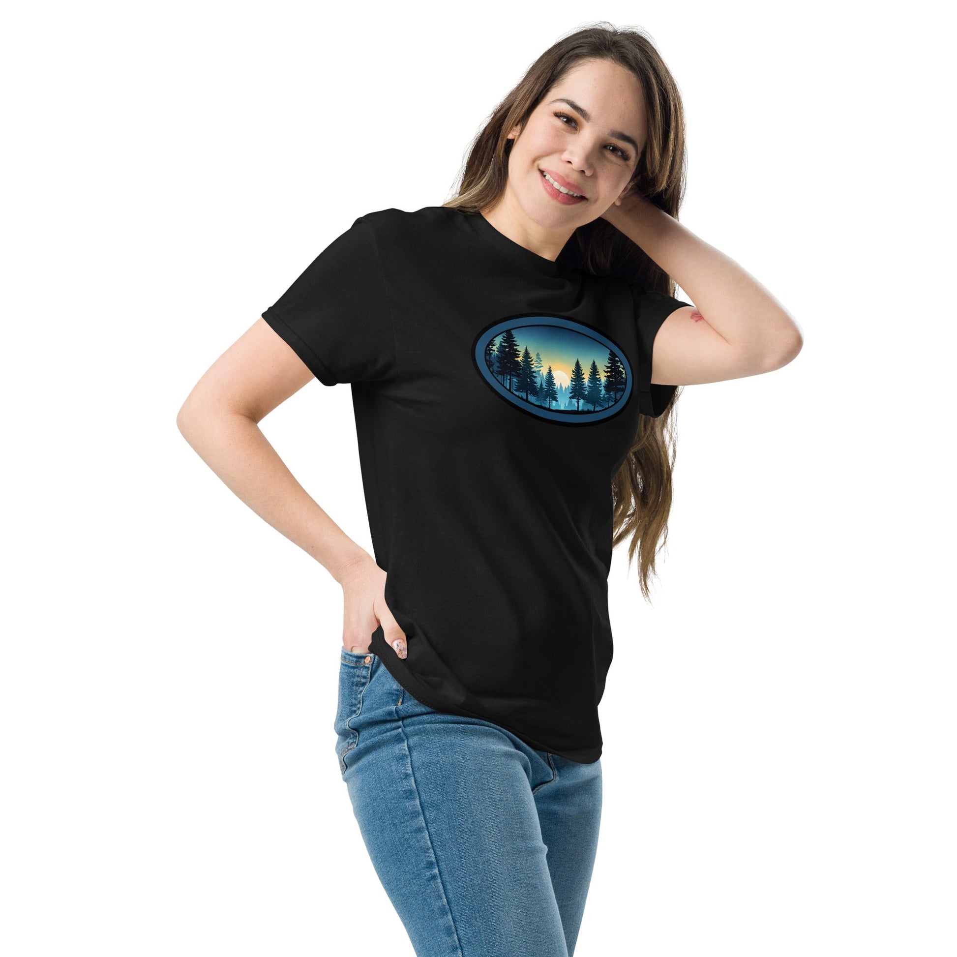 Sunset Forest Oval Women's (Unisex) Classic Tee - Women's Shirts - Discovery Co.