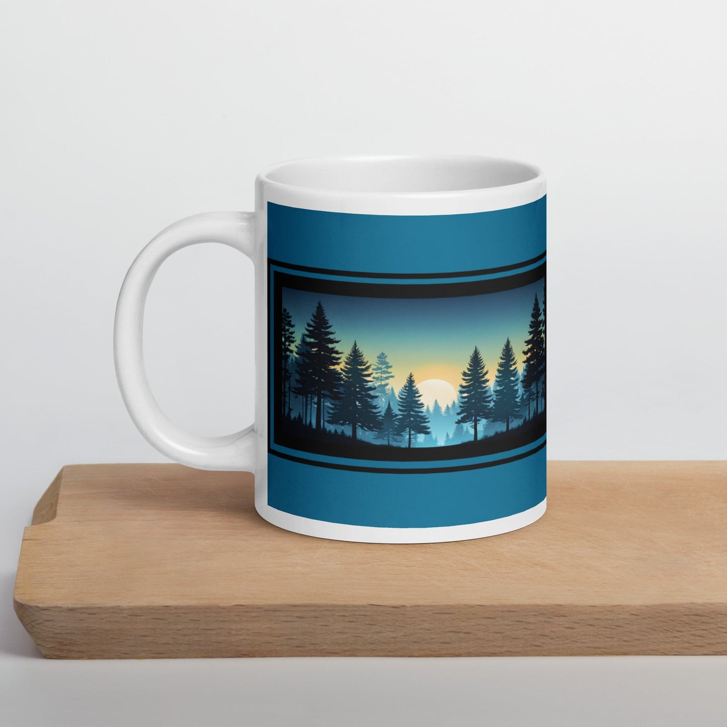 Sunset Forest White Glossy Mug (11 oz, 15 oz, 20 oz) - Mugs - Discovery Co.