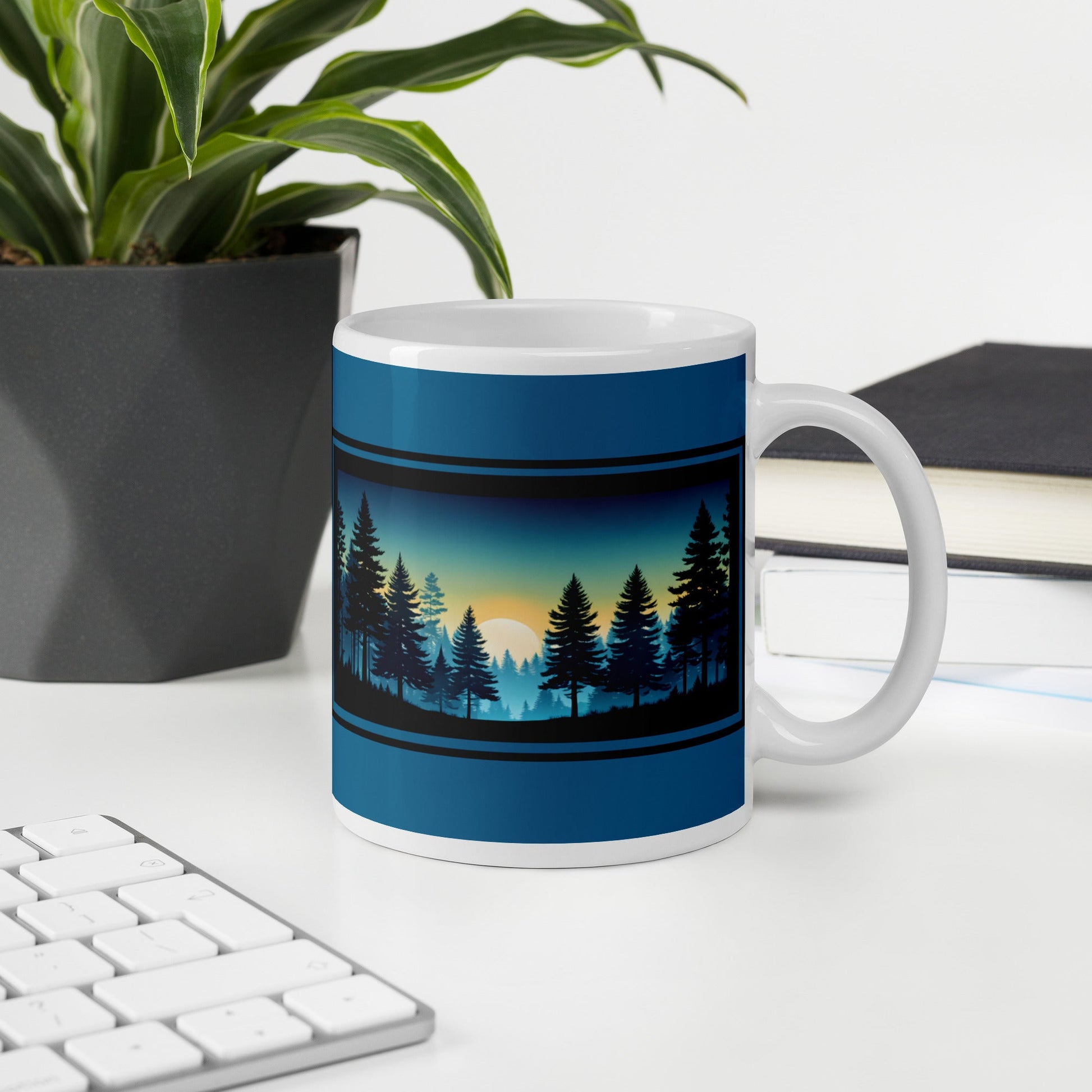 Sunset Forest White Glossy Mug (11 oz, 15 oz, 20 oz) - Mugs - Discovery Co.