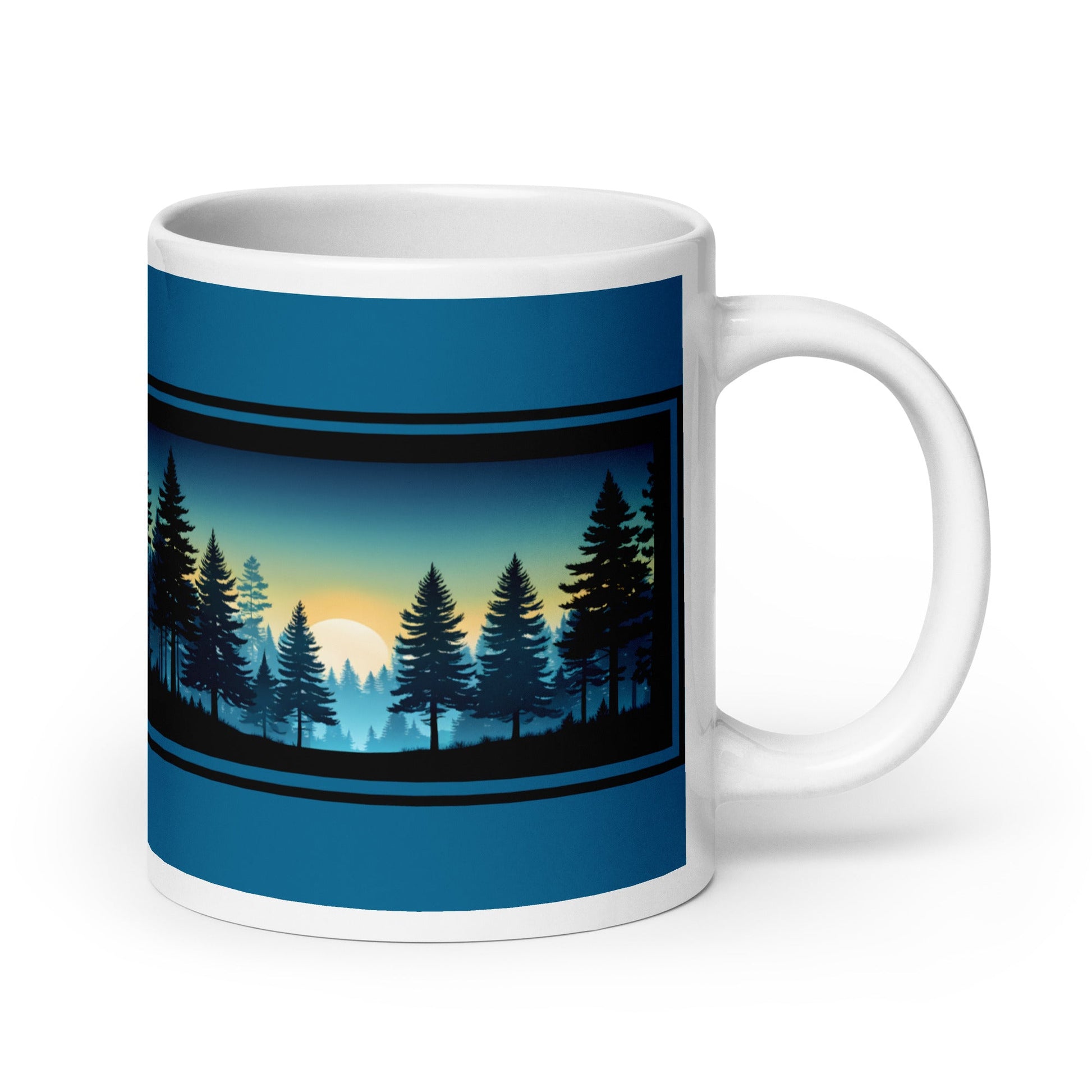 Sunset Forest White Glossy Mug (11 oz, 15 oz, 20 oz) - Mugs - Discovery Co.