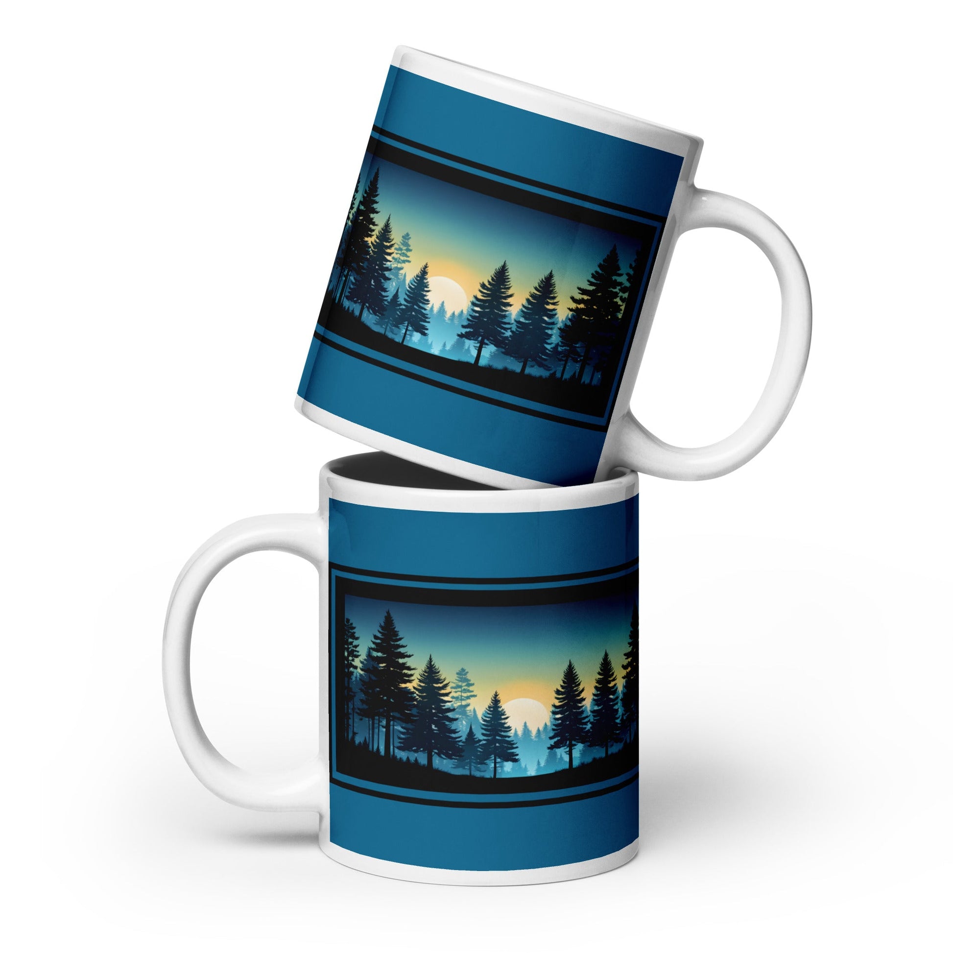 Sunset Forest White Glossy Mug (11 oz, 15 oz, 20 oz) - Mugs - Discovery Co.