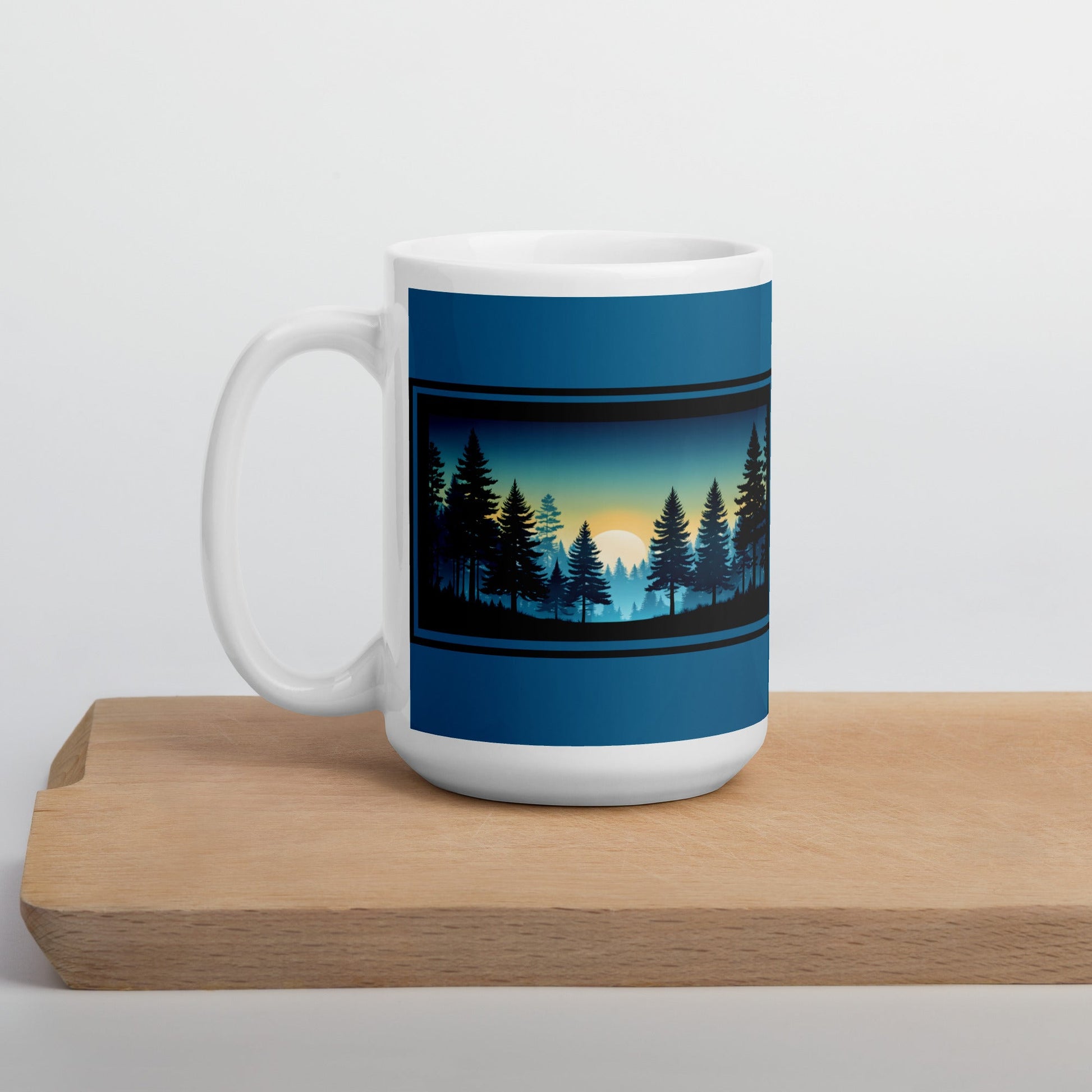 Sunset Forest White Glossy Mug (11 oz, 15 oz, 20 oz) - Mugs - Discovery Co.