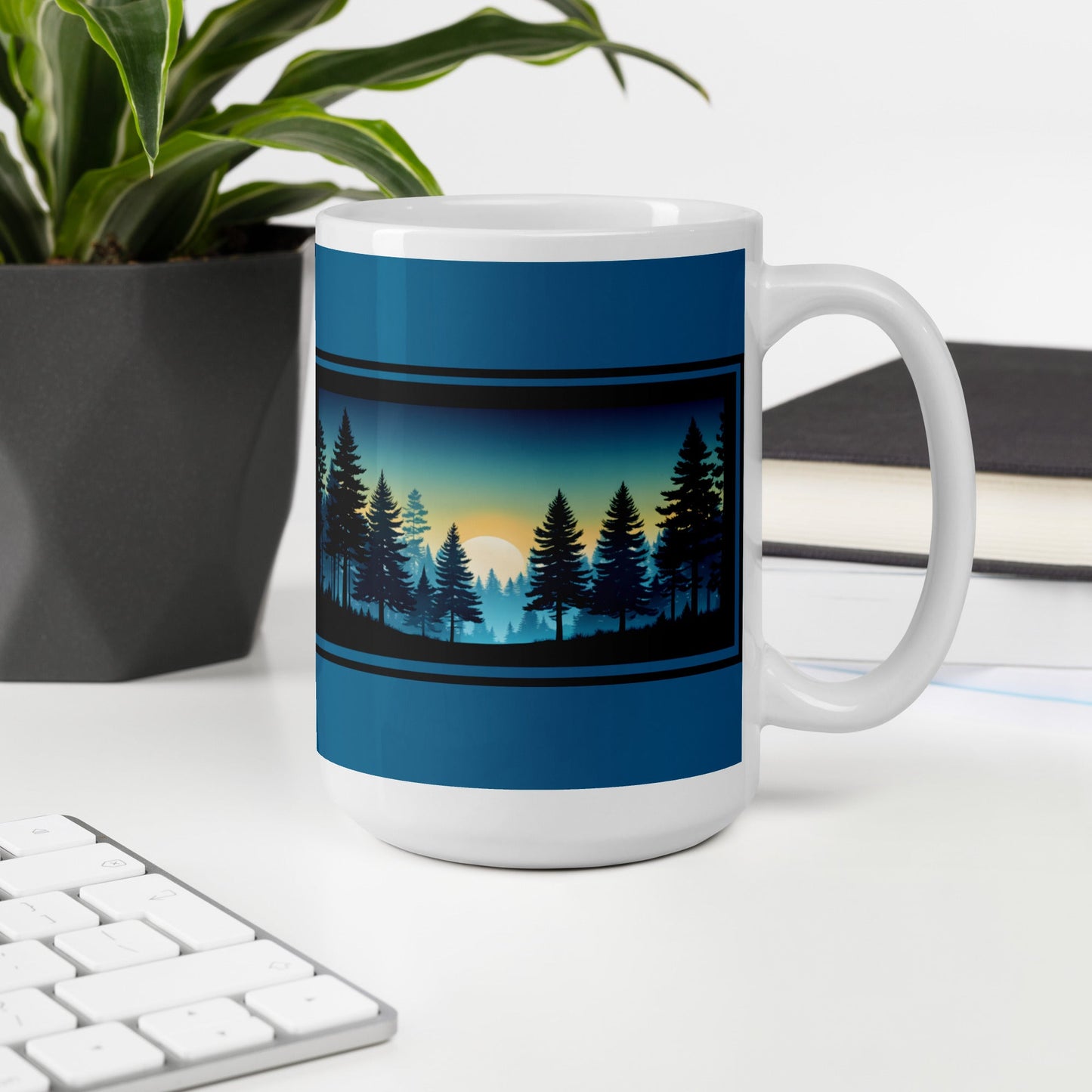 Sunset Forest White Glossy Mug (11 oz, 15 oz, 20 oz) - Mugs - Discovery Co.