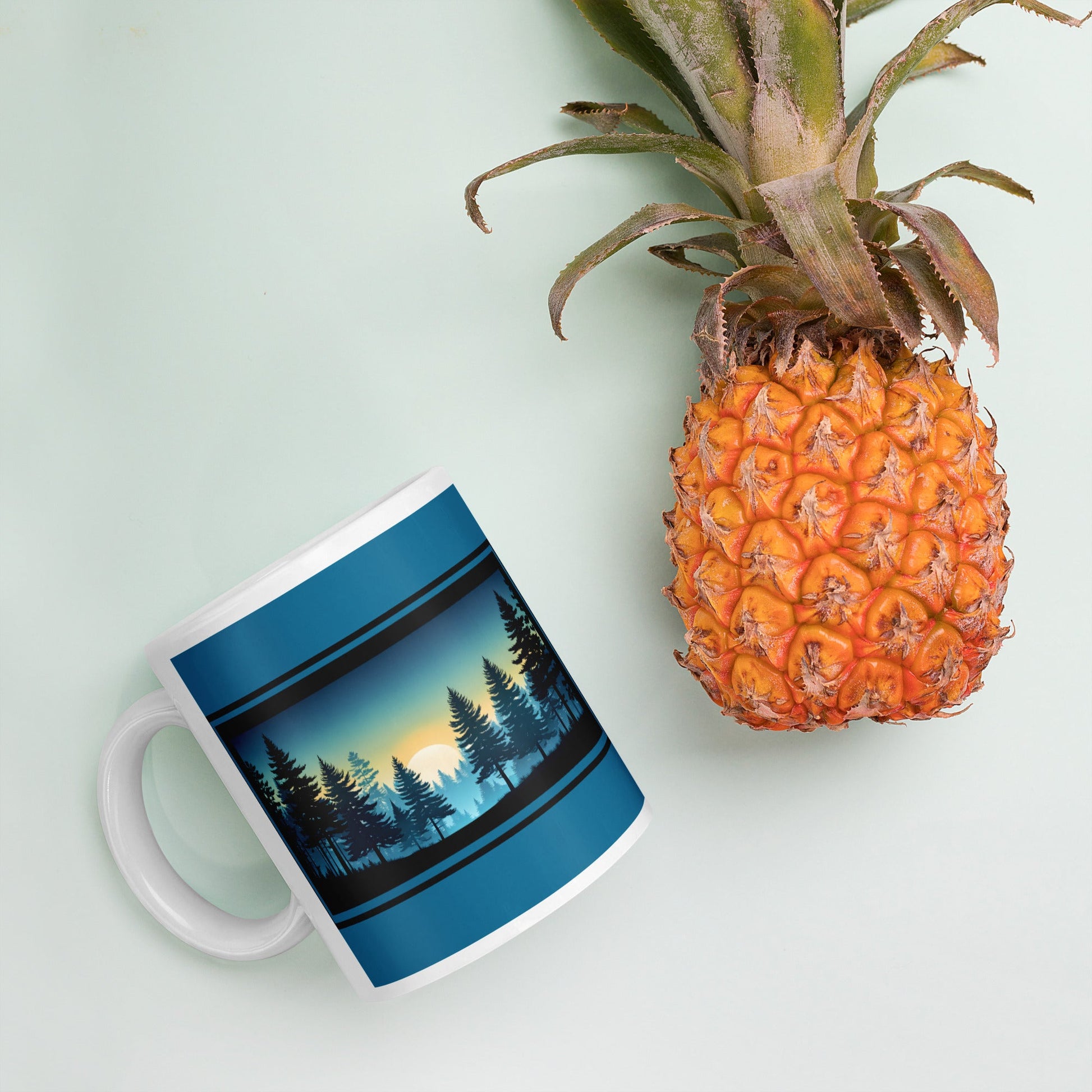 Sunset Forest White Glossy Mug (11 oz, 15 oz, 20 oz) - Mugs - Discovery Co.