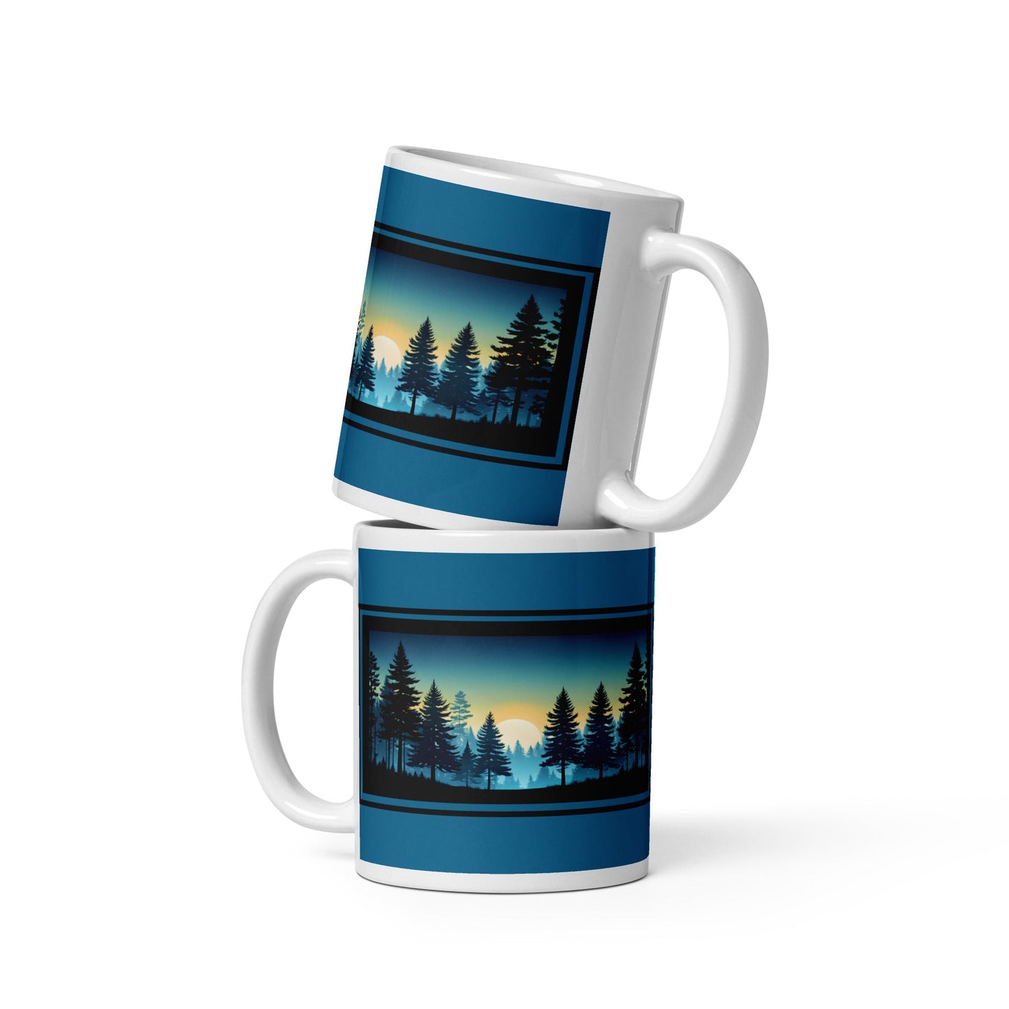 Sunset Forest White Glossy Mug (11 oz, 15 oz, 20 oz) - Mugs - Discovery Co.