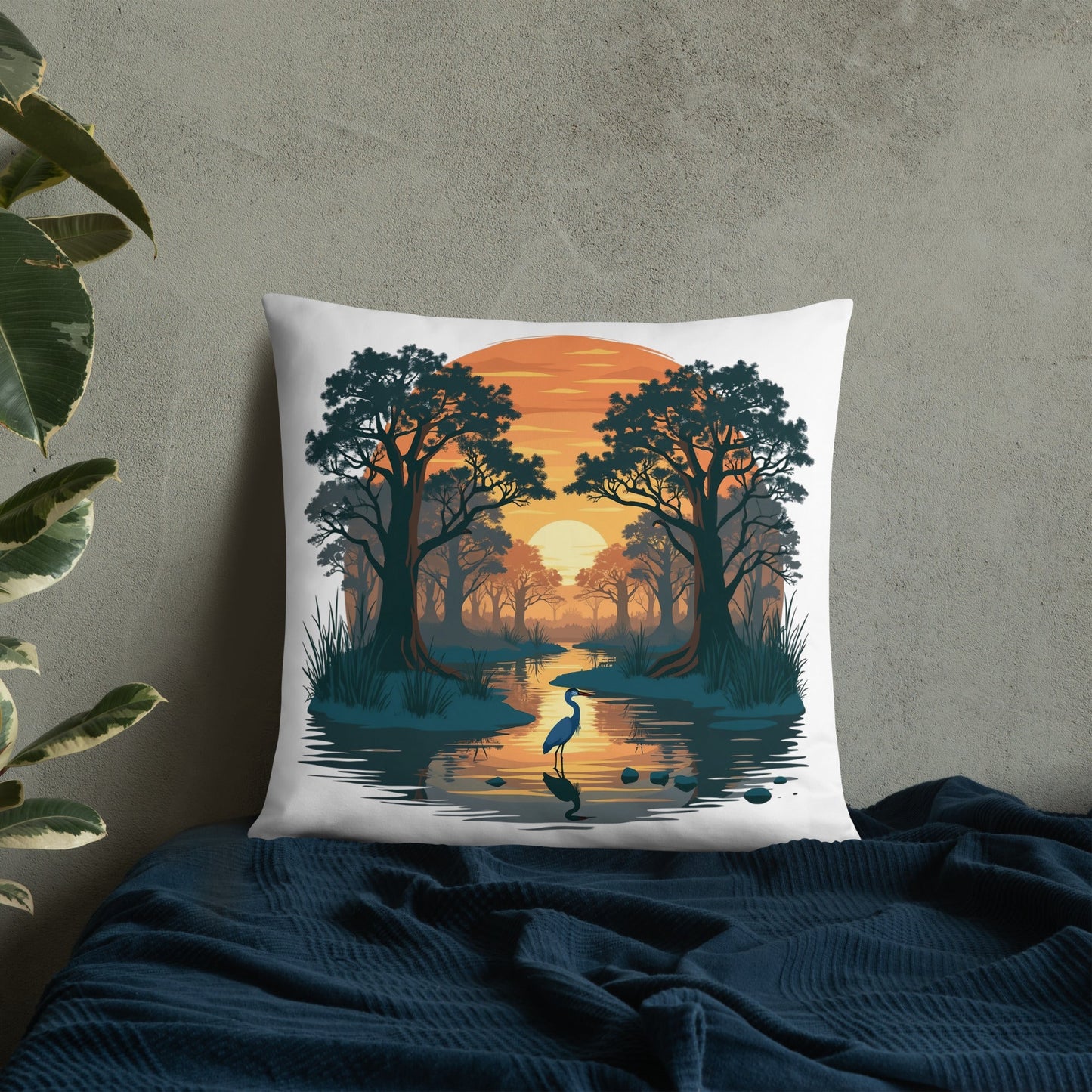 Sunset Heron Basic Pillow - Pillows - Discovery Co.