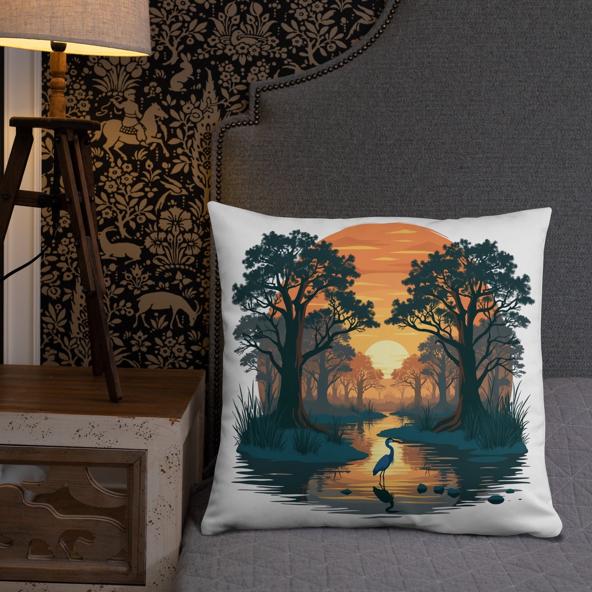 Sunset Heron Basic Pillow - Pillows - Discovery Co.