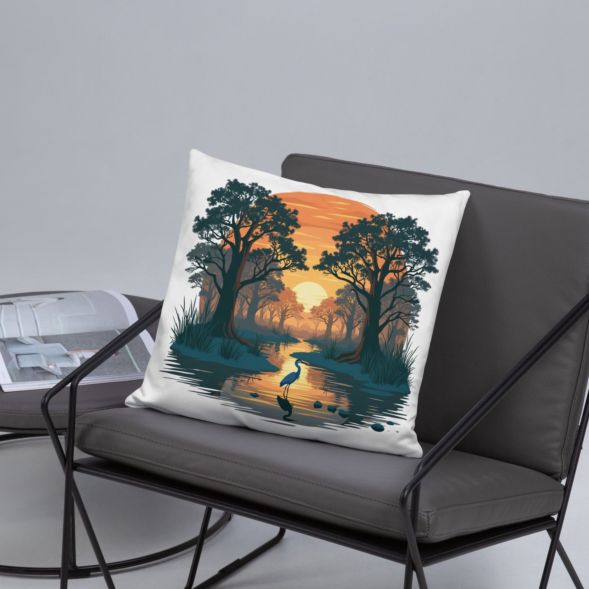Sunset Heron Basic Pillow - Pillows - Discovery Co.