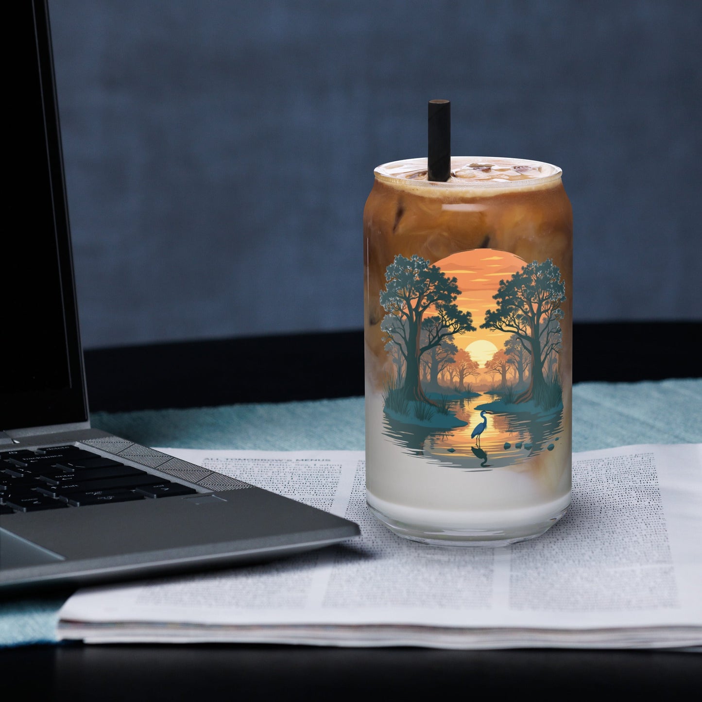 Sunset Heron Can - Shaped Glass - Can - Shaped Glass - Discovery Co.