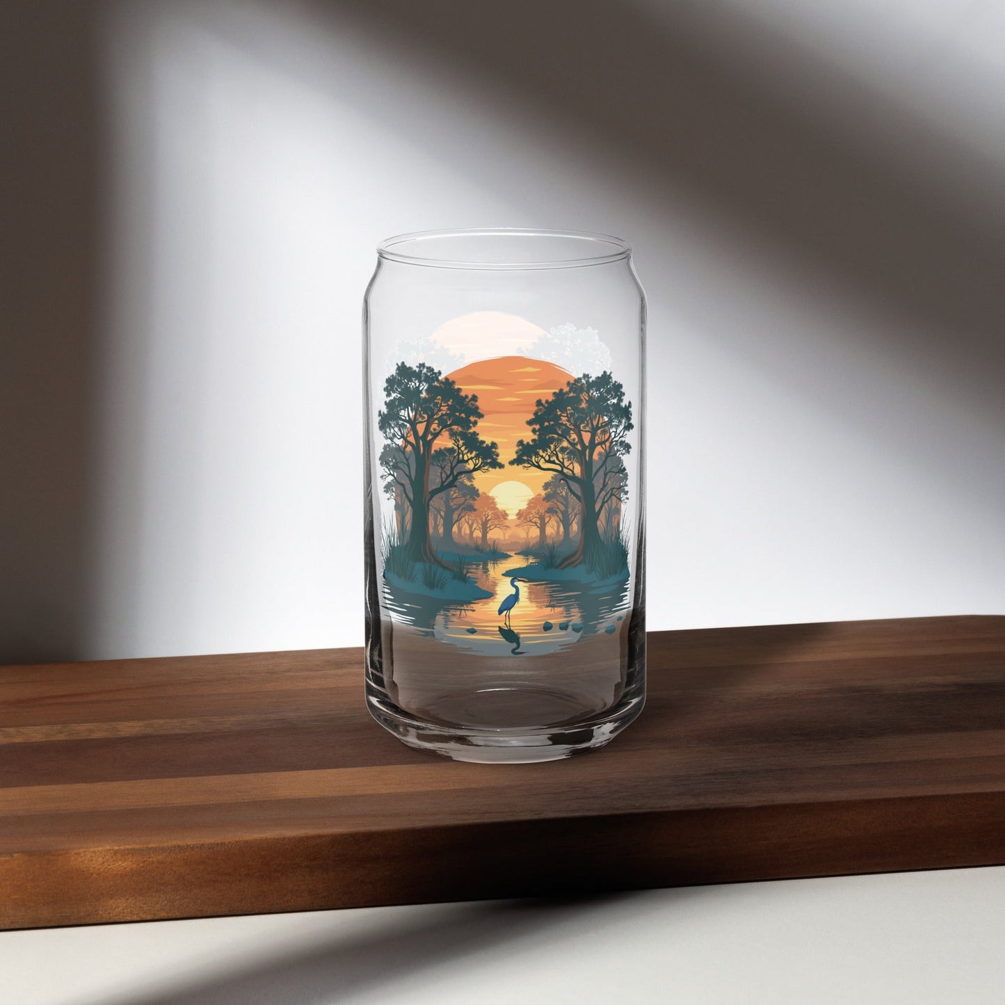 Sunset Heron Can - Shaped Glass - Can - Shaped Glass - Discovery Co.