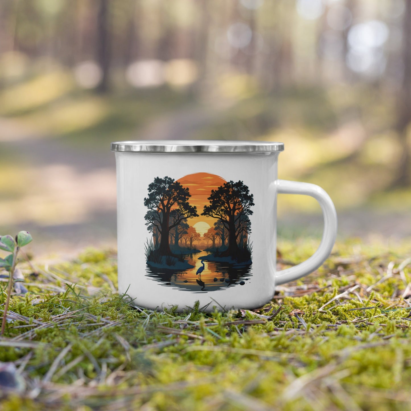 Sunset Heron Enamel Mug - Mugs - Discovery Co.
