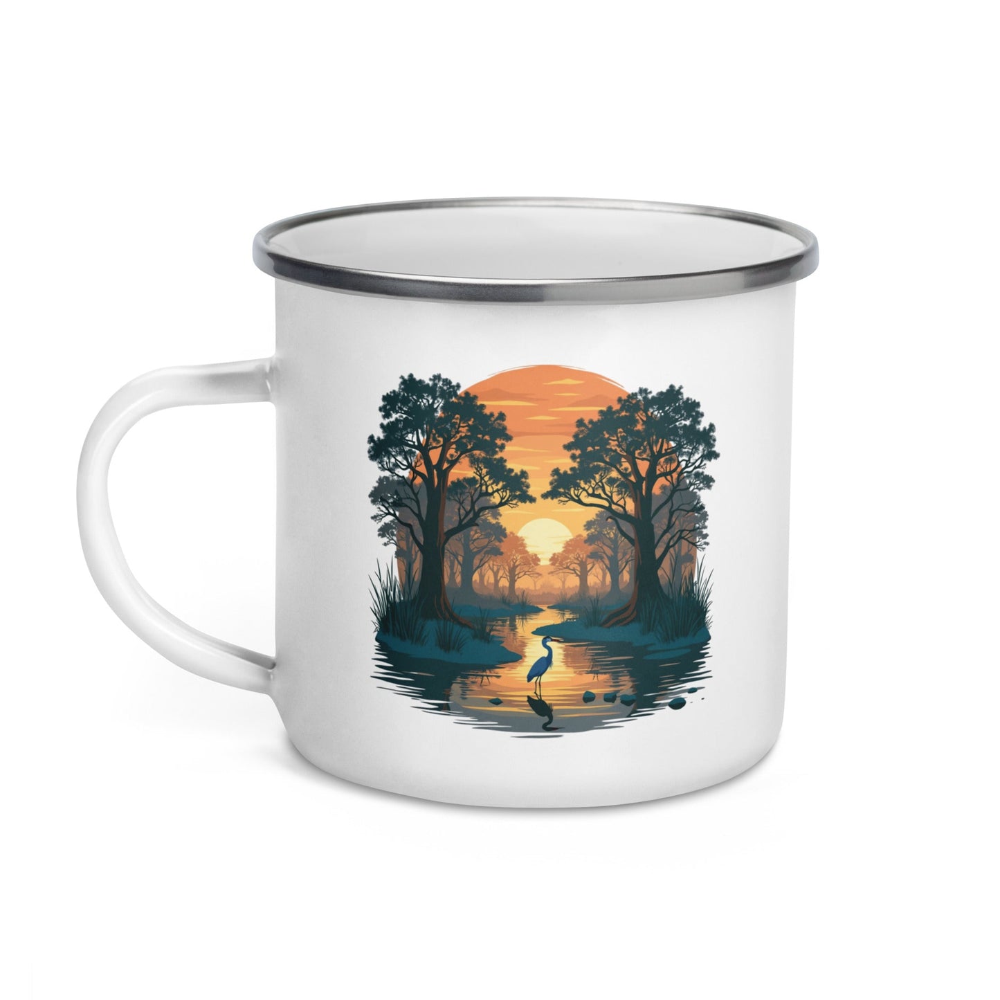 Sunset Heron Enamel Mug - Mugs - Discovery Co.