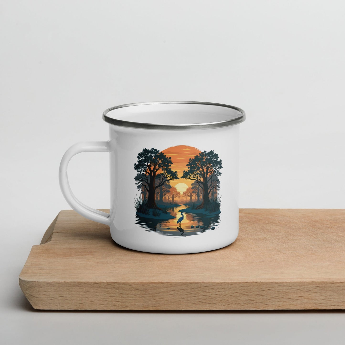 Sunset Heron Enamel Mug - Mugs - Discovery Co.